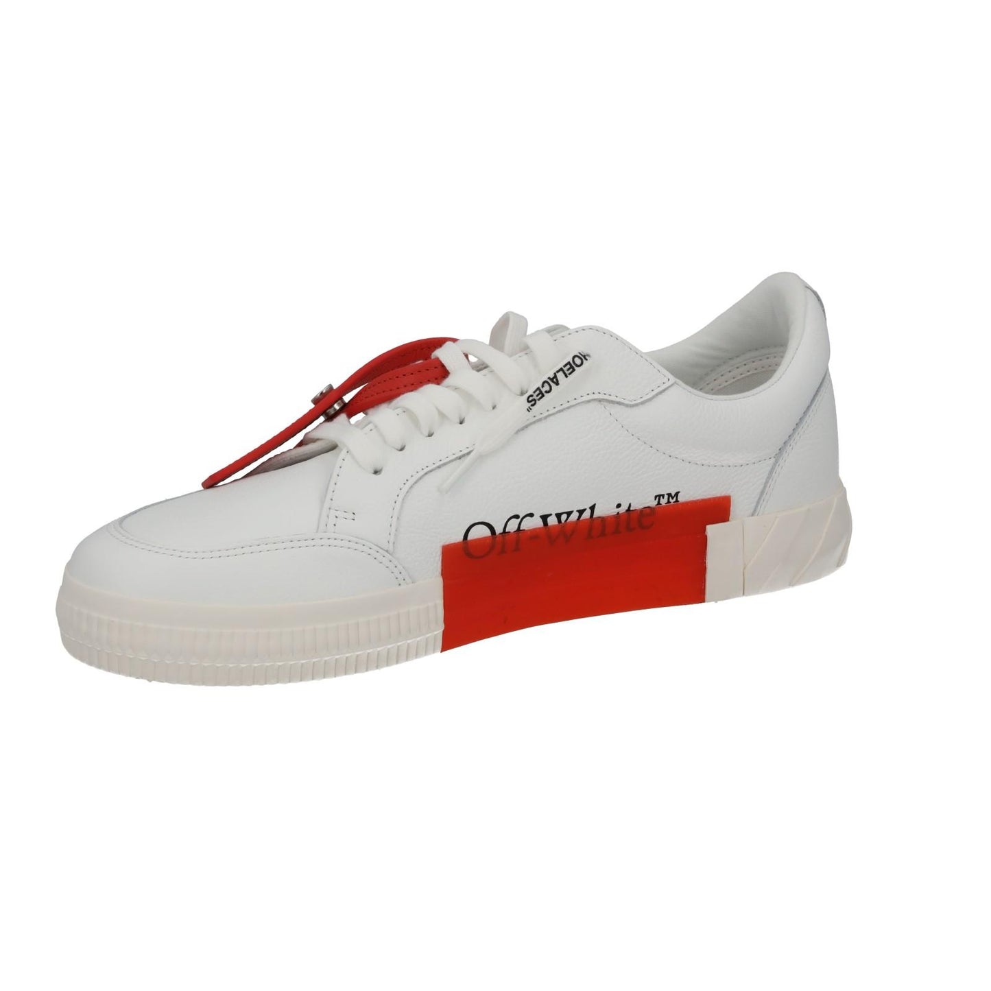 OFF WHITE Trainers Low Vulcanized Leather Lace Up White EU46 UK12 NEW RRP390