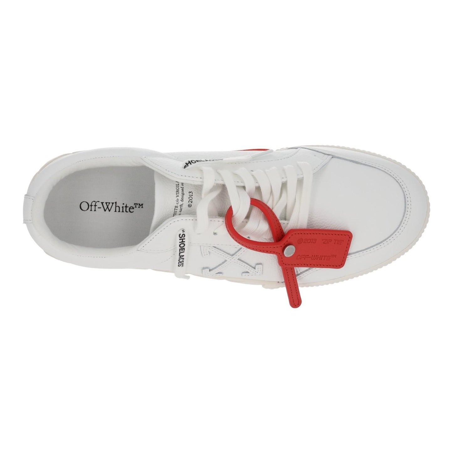 OFF WHITE Trainers Low Vulcanized Leather Lace Up White EU46 UK12 NEW RRP390