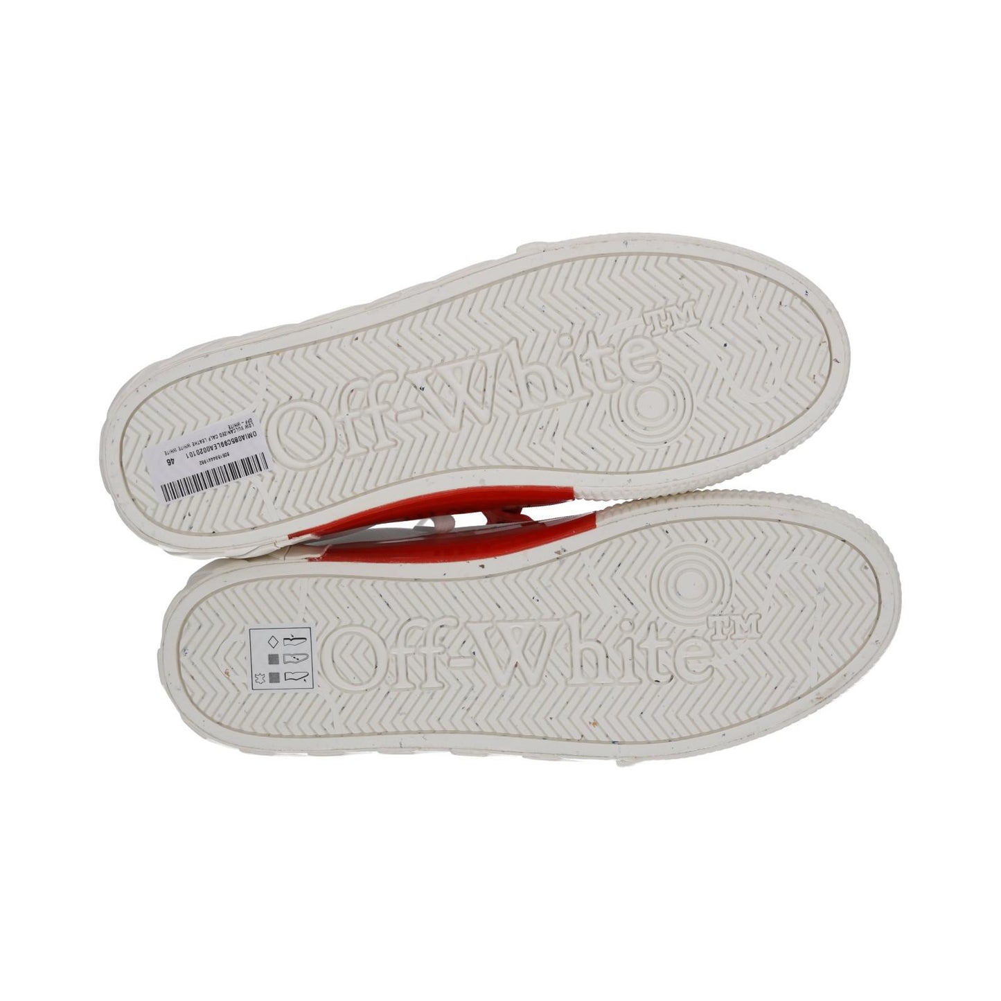 OFF WHITE Trainers Low Vulcanized Leather Lace Up White EU46 UK12 NEW RRP390