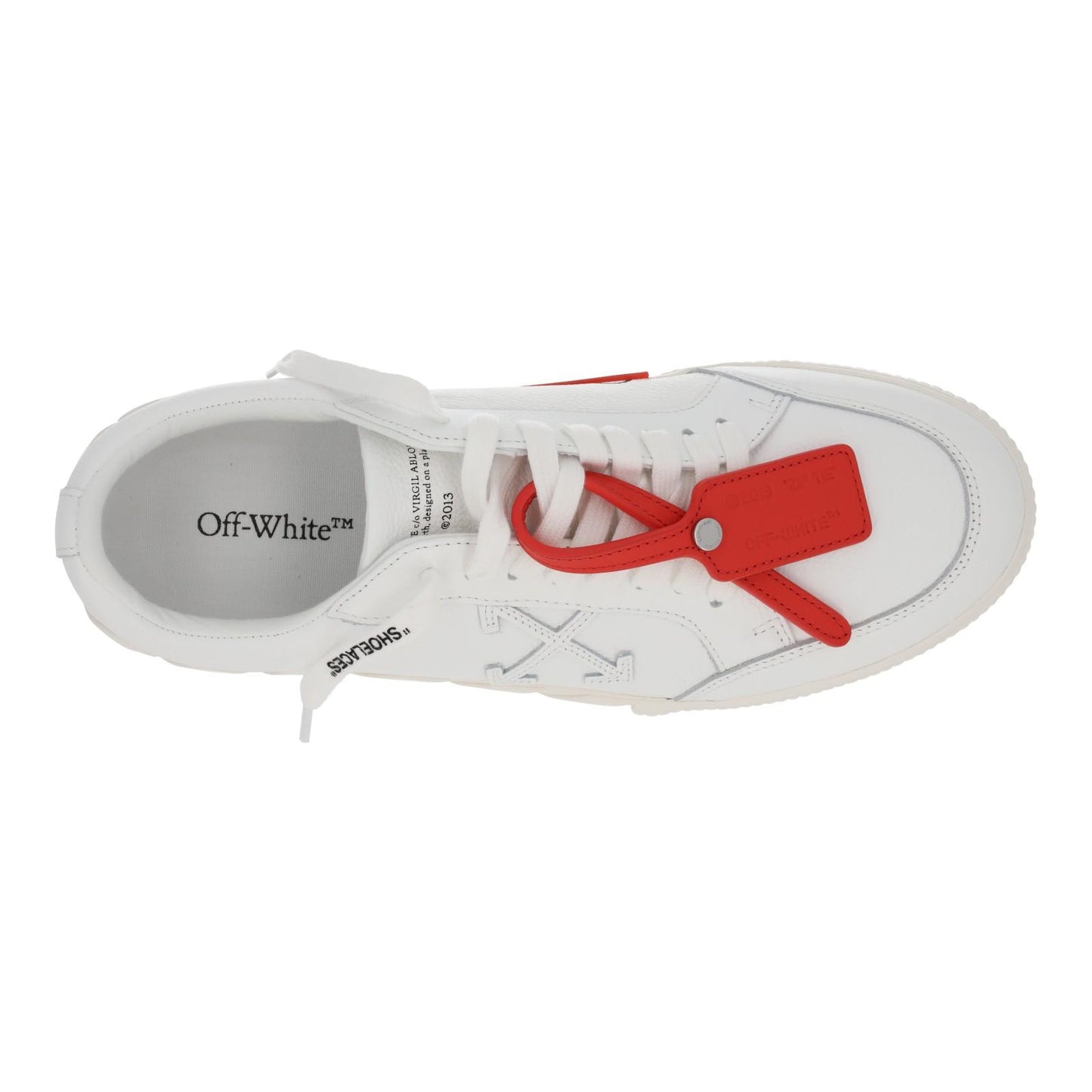 OFF WHITE Trainers Low Vulcanized Leather Lace Up White EU45 UK11 NEW RRP390