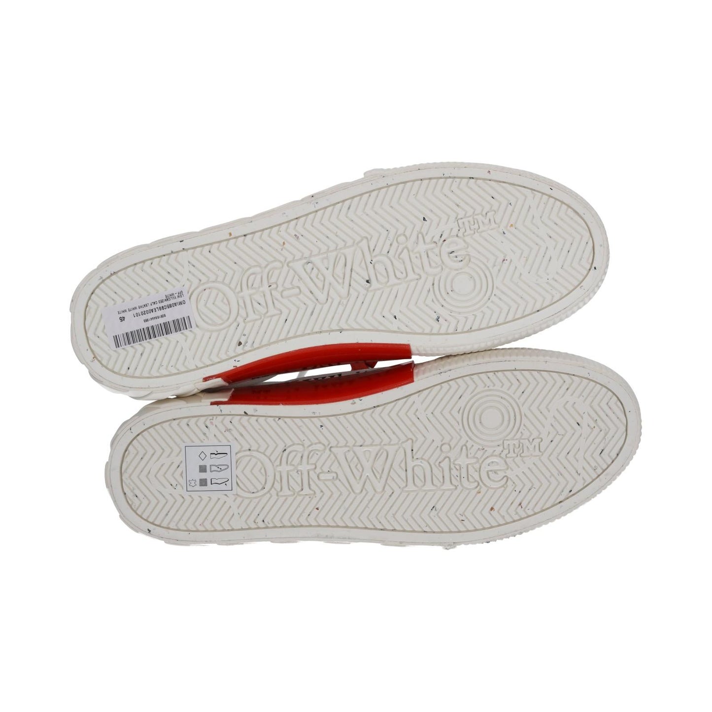 OFF WHITE Trainers Low Vulcanized Leather Lace Up White EU45 UK11 NEW RRP390