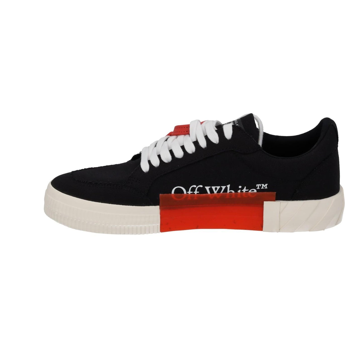 OFF WHITE Trainers Low Vulcanized Canvas Lace Up Black White UK8 NEW RRP305