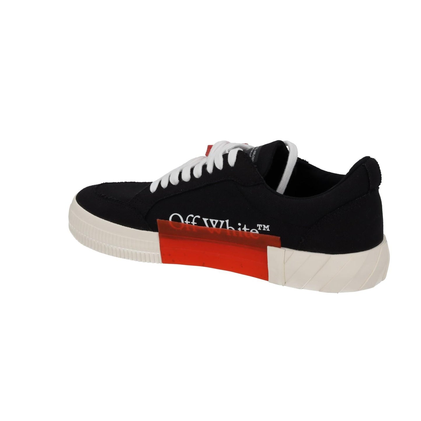OFF WHITE Trainers Low Vulcanized Canvas Lace Up Black White UK8 NEW RRP305