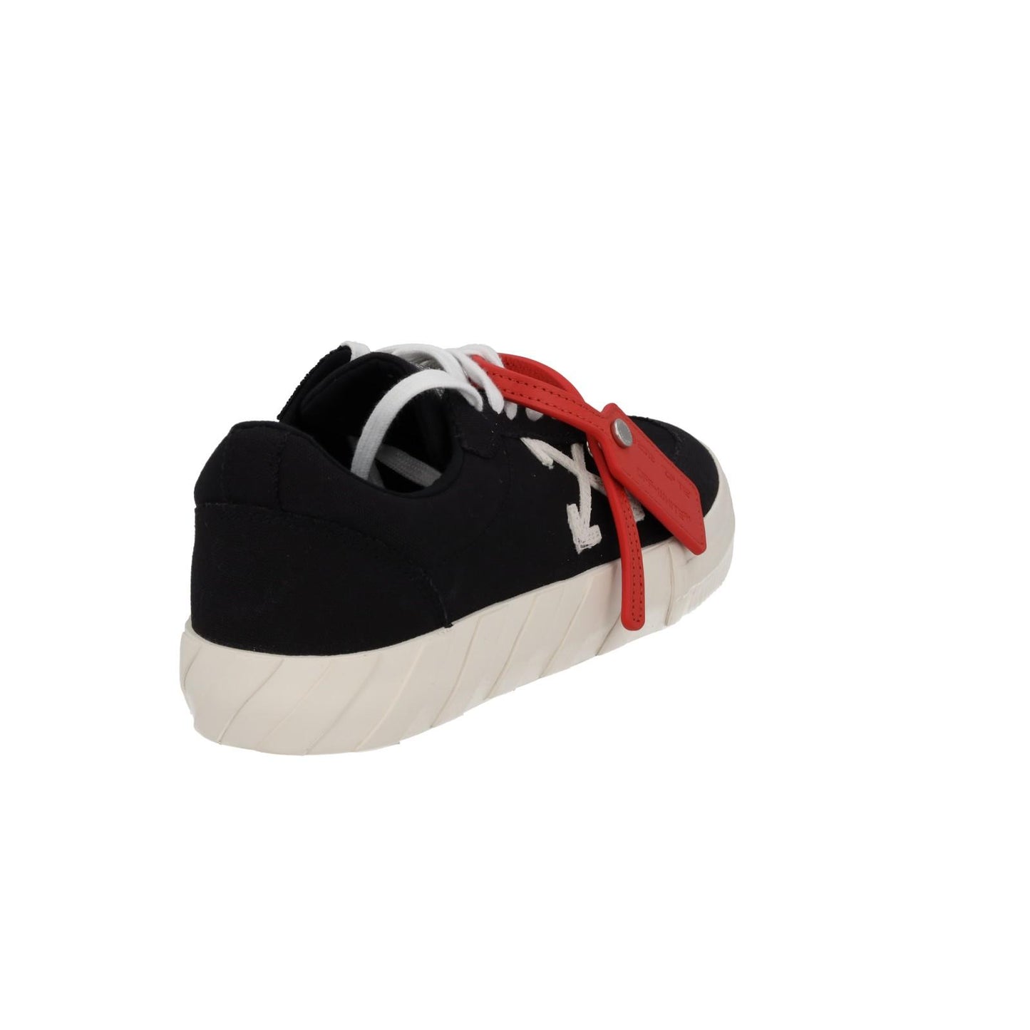 OFF WHITE Trainers Low Vulcanized Canvas Lace Up Black White UK8 NEW RRP305
