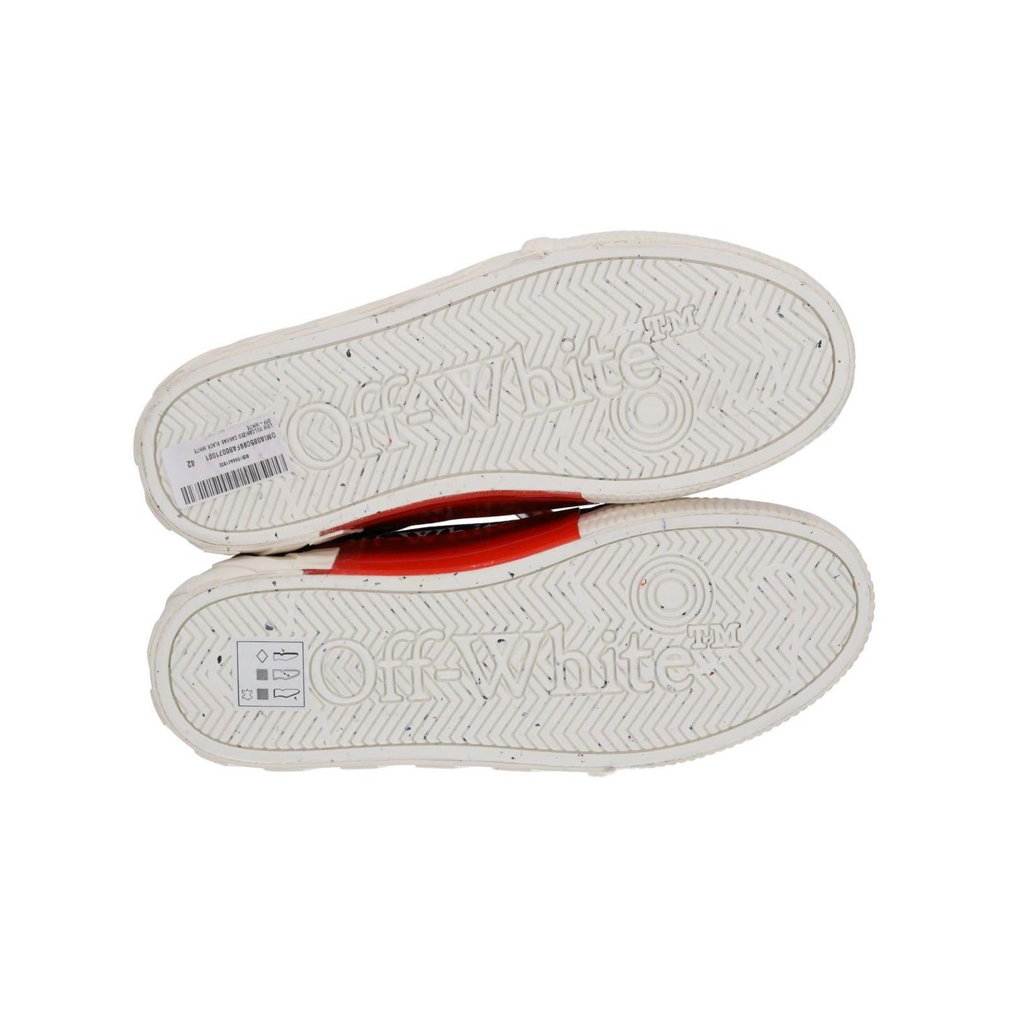 OFF WHITE Trainers Low Vulcanized Canvas Lace Up Black White UK8 NEW RRP305