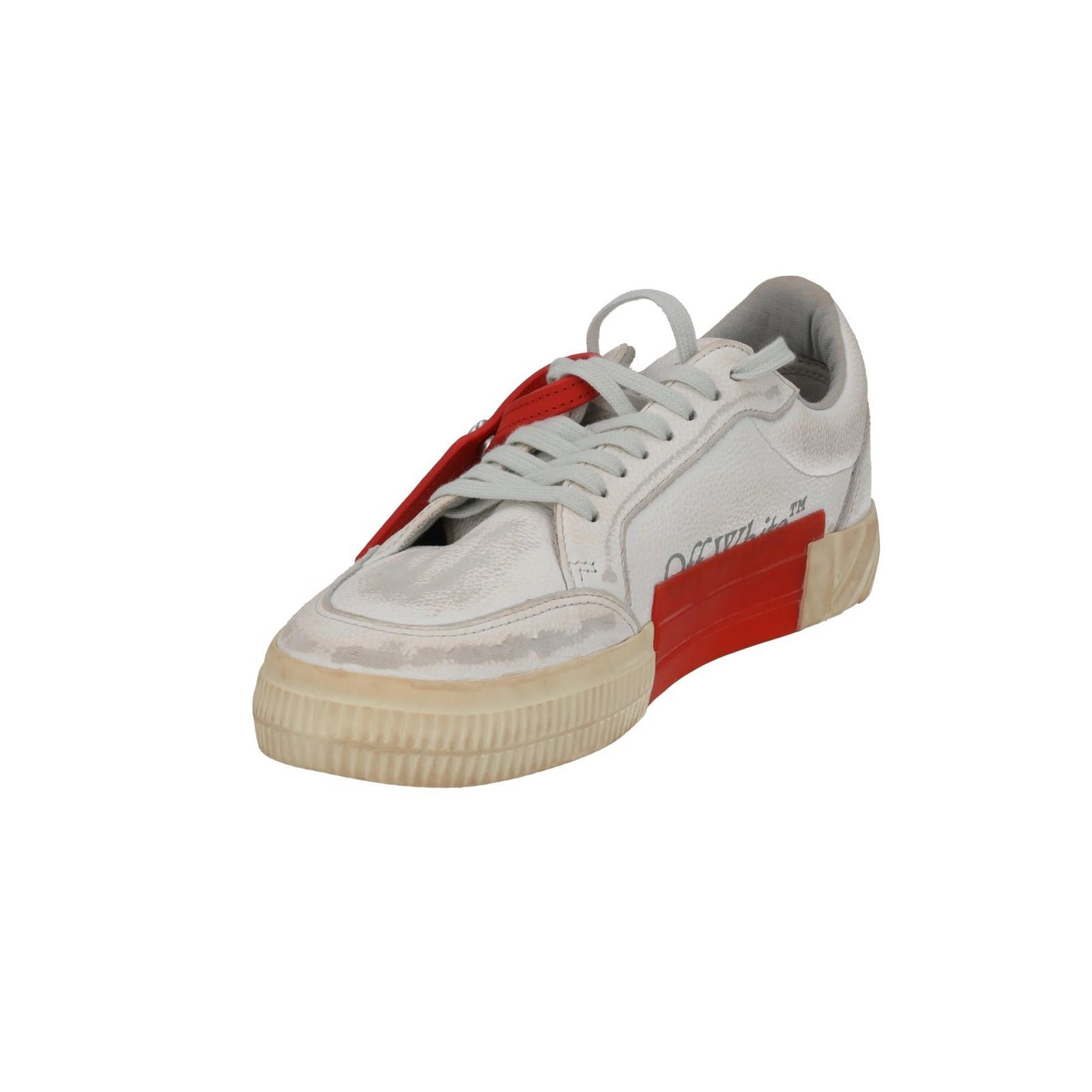 OFF WHITE Trainers Low Vulcanized Distressed White Leather EU42 UK9 NEW RRP440