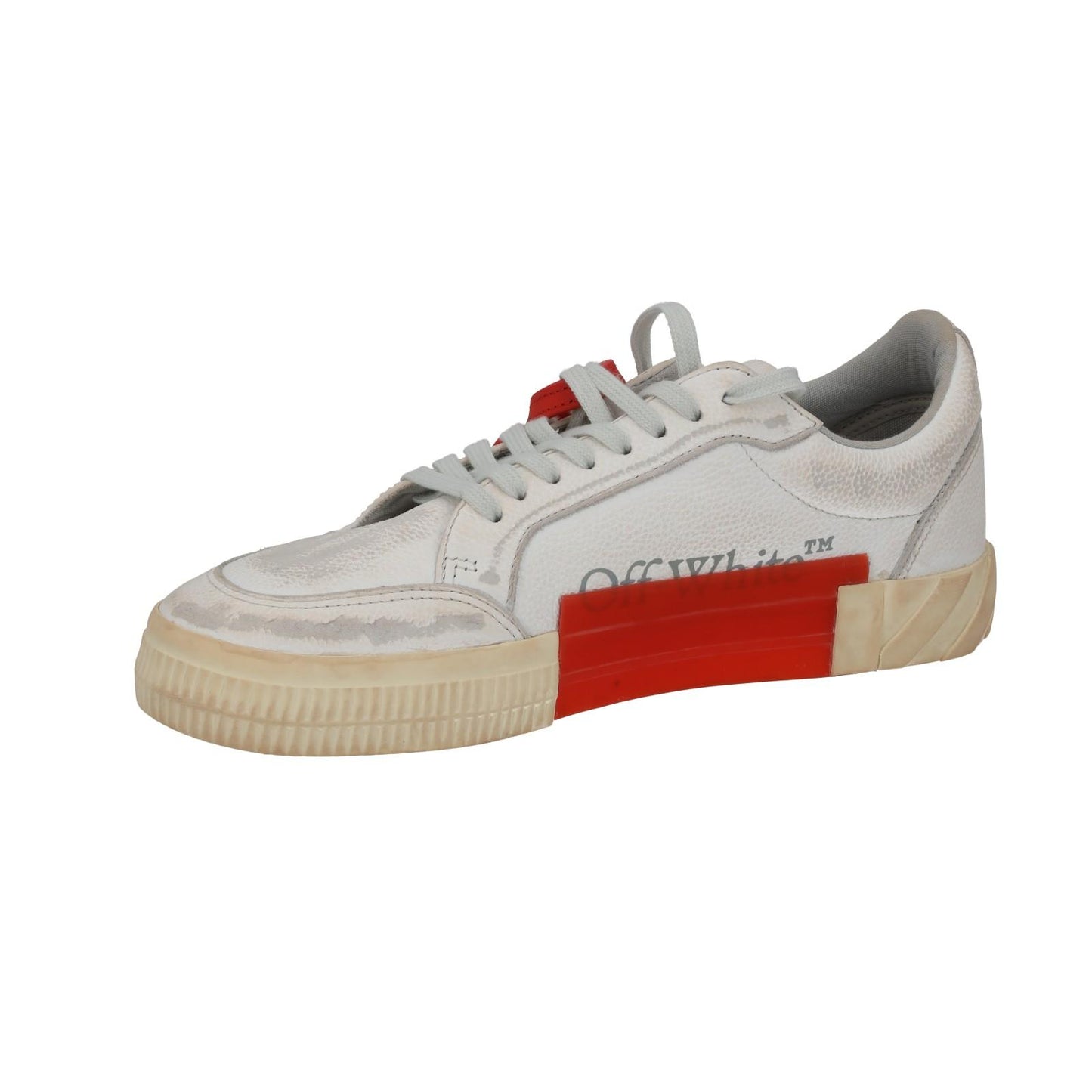 OFF WHITE Trainers Low Vulcanized Distressed White Leather EU42 UK9 NEW RRP440