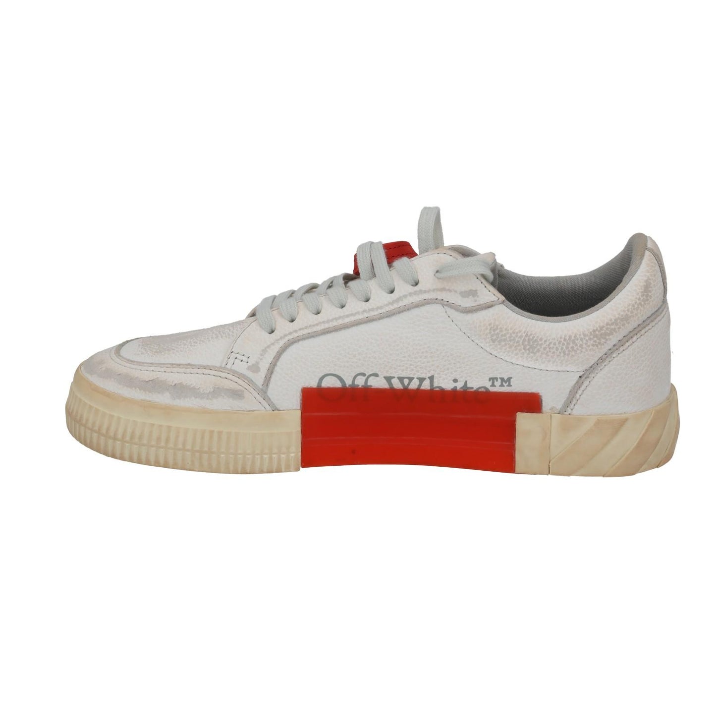 OFF WHITE Trainers Low Vulcanized Distressed White Leather EU42 UK9 NEW RRP440