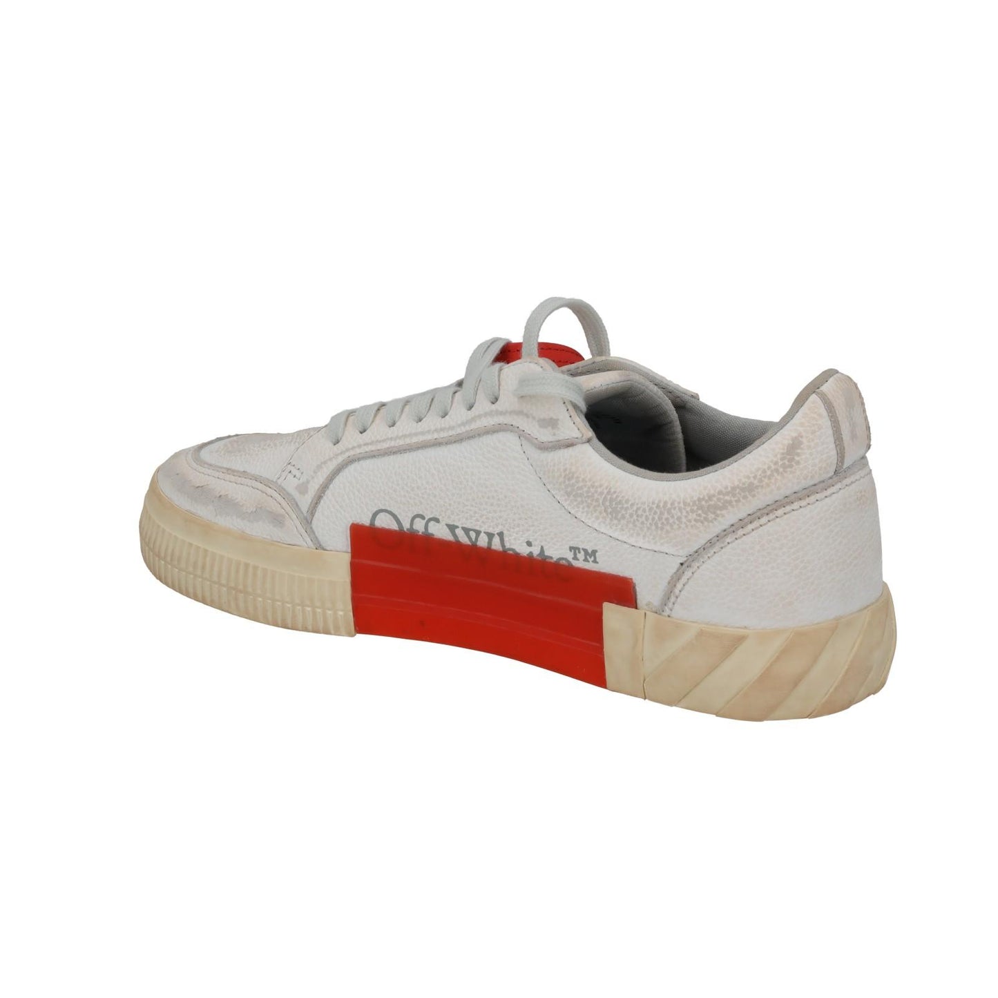 OFF WHITE Trainers Low Vulcanized Distressed White Leather EU42 UK9 NEW RRP440