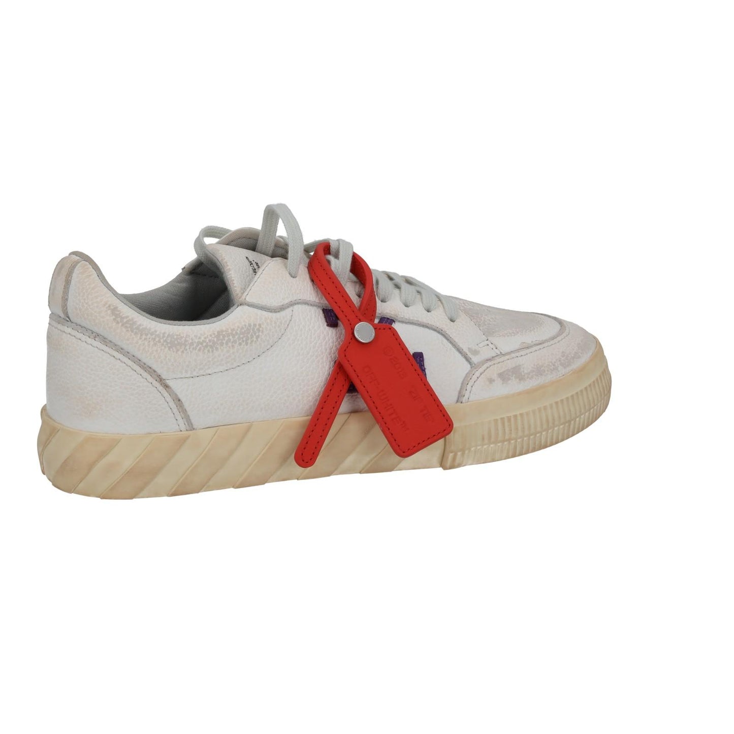 OFF WHITE Trainers Low Vulcanized Distressed White Leather EU42 UK9 NEW RRP440
