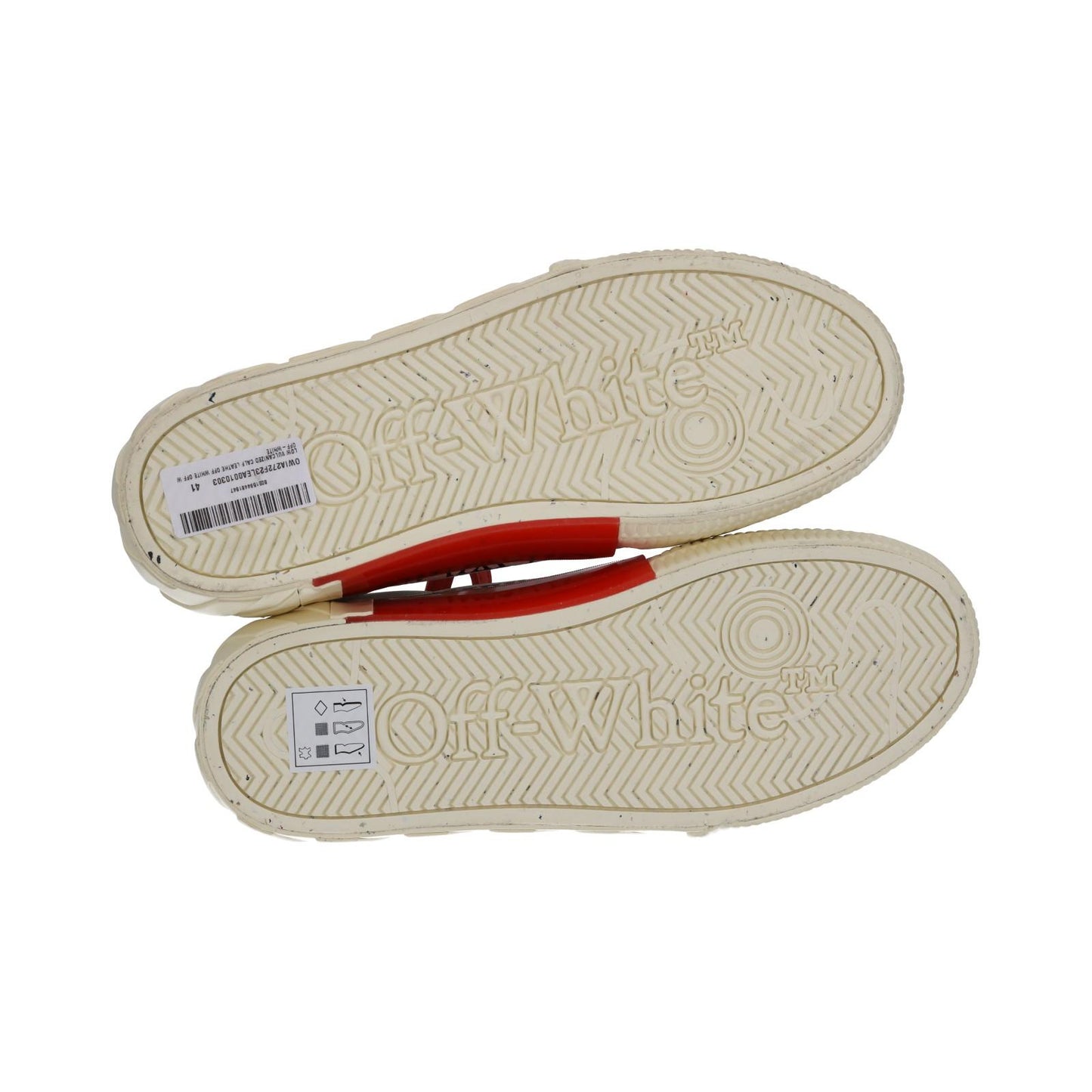 OFF WHITE Trainers Low Vulcanized Lace Sneakers Ecru White EU41 UK8 NEW RRP410