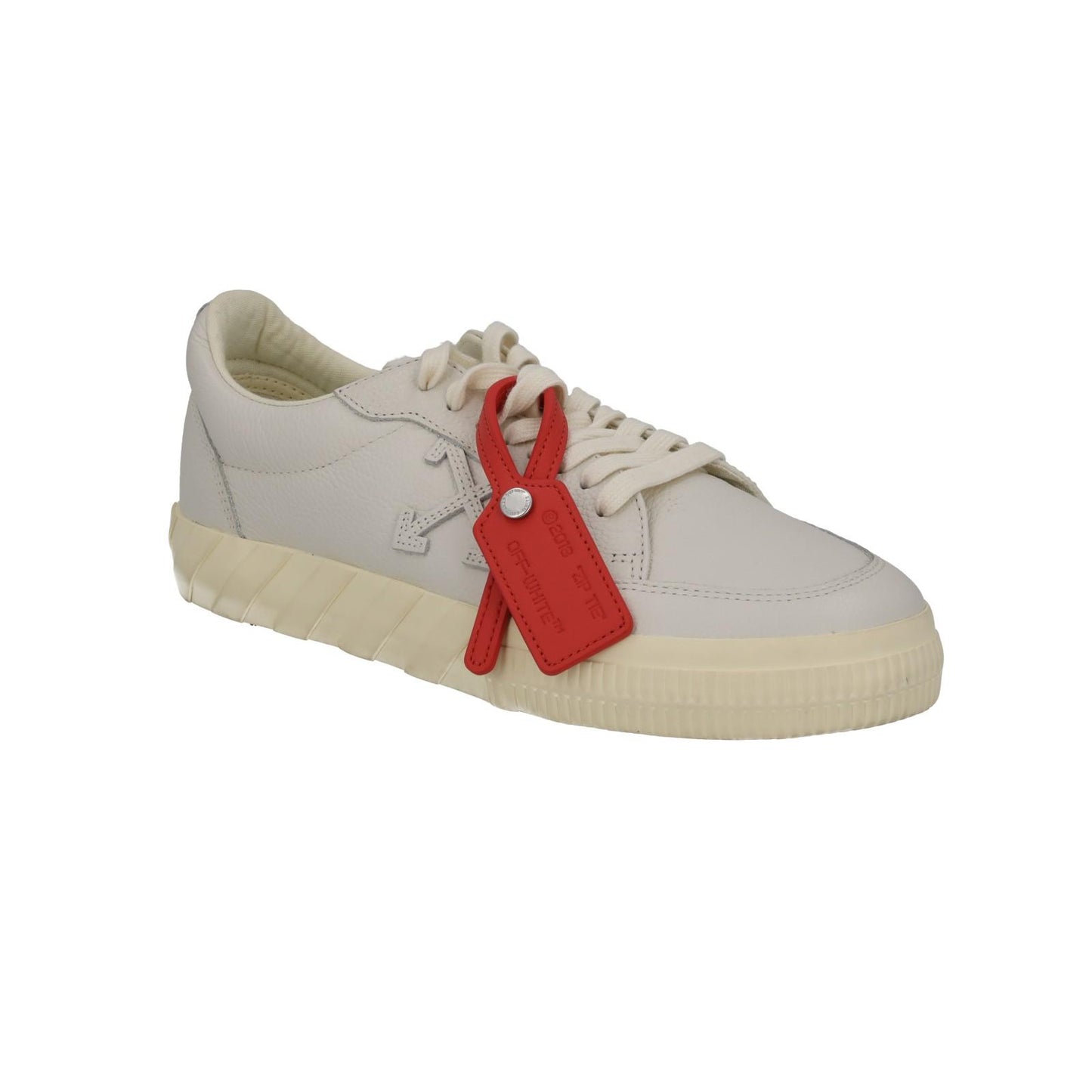 OFF WHITE Trainers Low Vulcanized Lace Up Sneakers Ecru White UK8 NEW RRP410