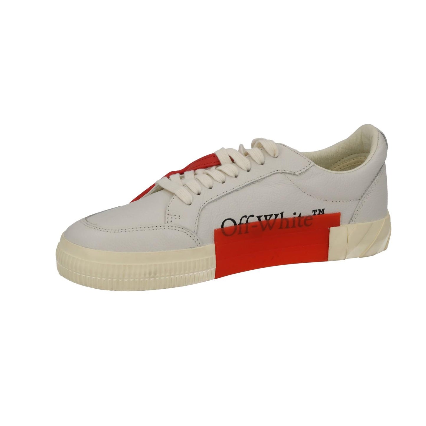 OFF WHITE Trainers Low Vulcanized Lace Up Sneakers Ecru White UK8 NEW RRP410