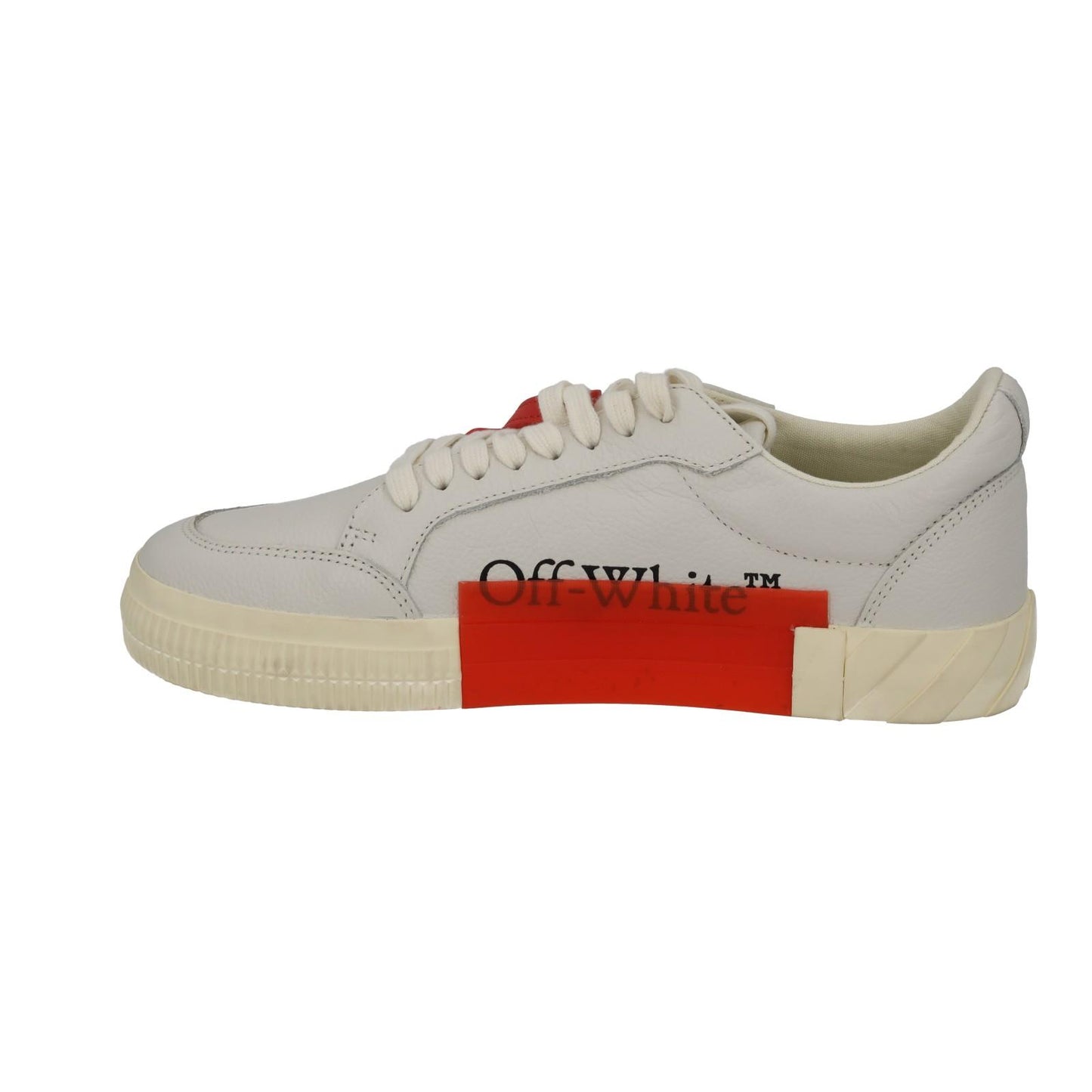 OFF WHITE Trainers Low Vulcanized Lace Up Sneakers Ecru White UK8 NEW RRP410