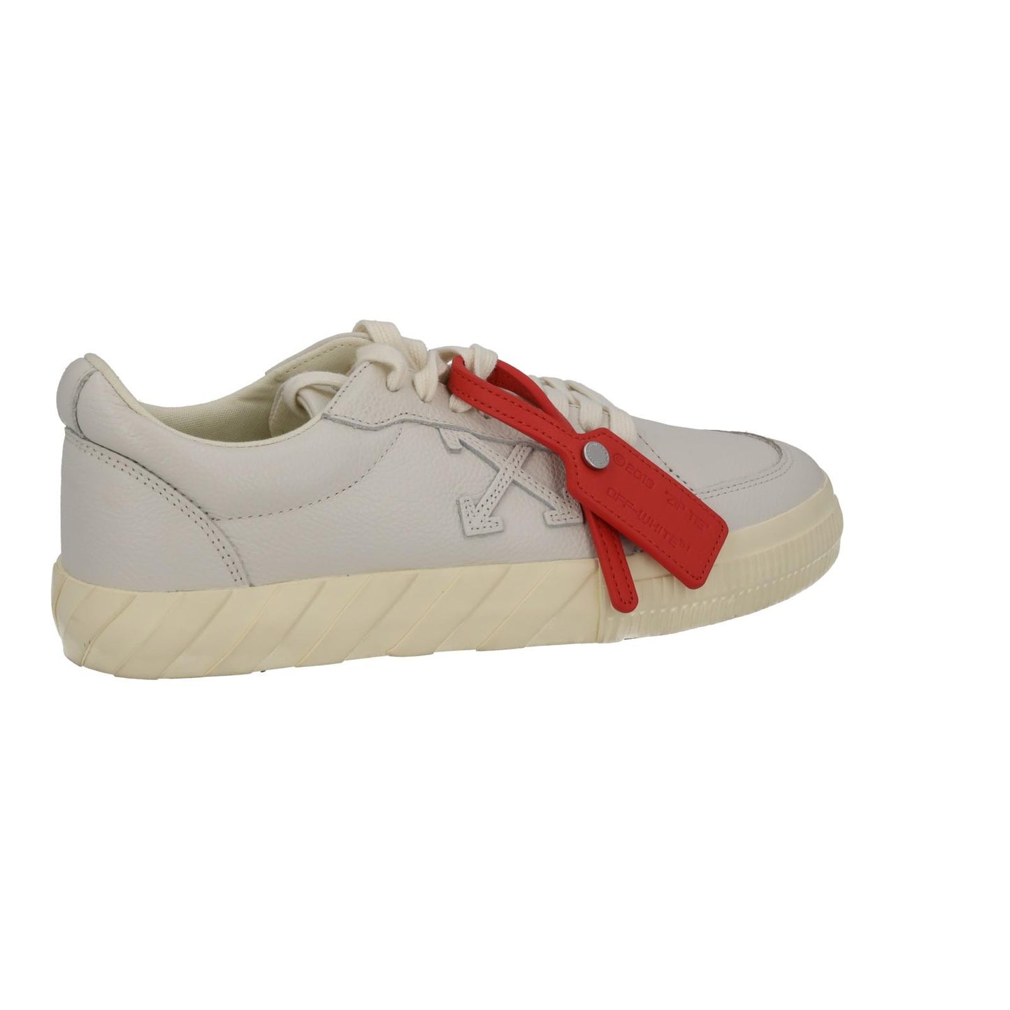 OFF WHITE Trainers Low Vulcanized Lace Up Sneakers Ecru White UK8 NEW RRP410