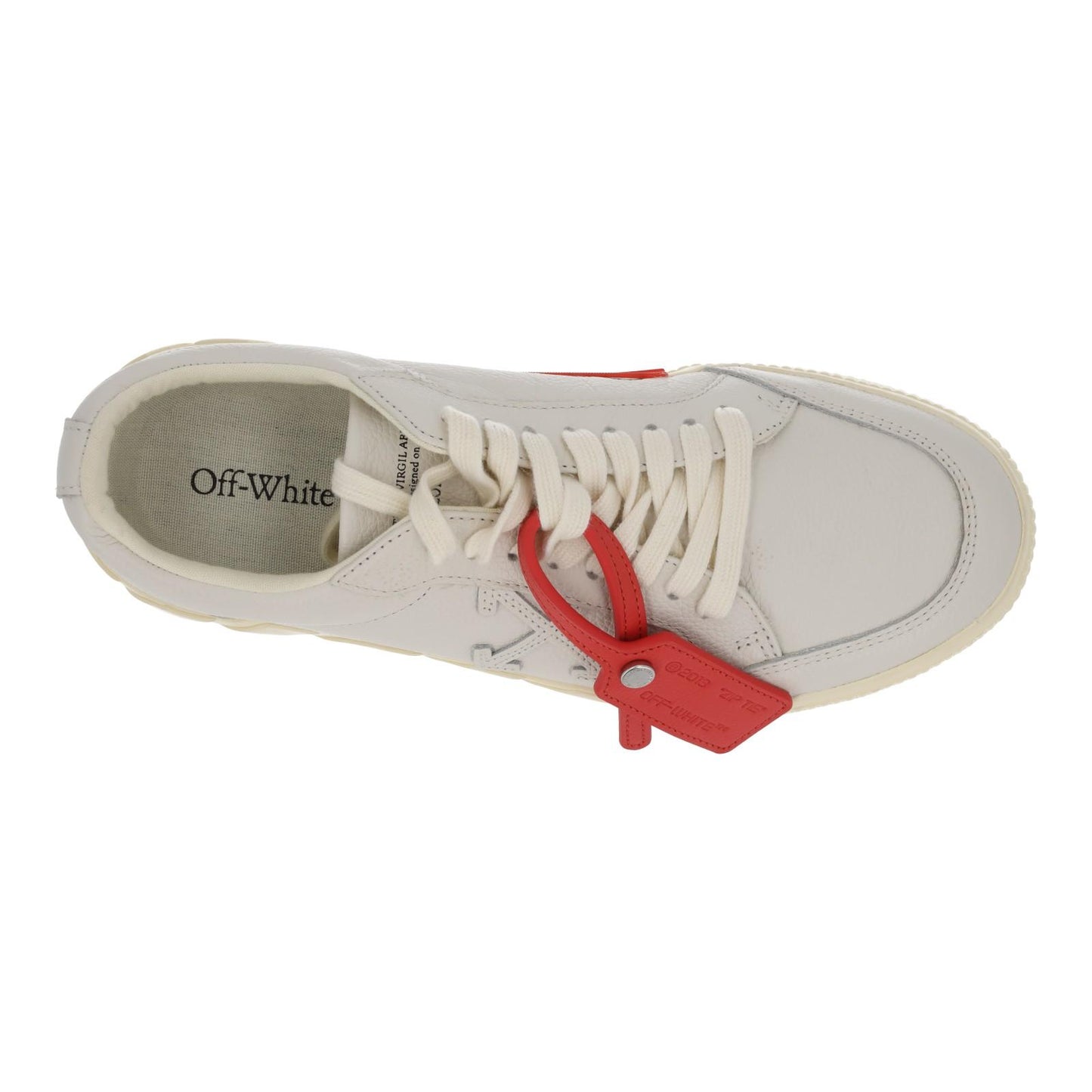 OFF WHITE Trainers Low Vulcanized Lace Up Sneakers Ecru White UK8 NEW RRP410