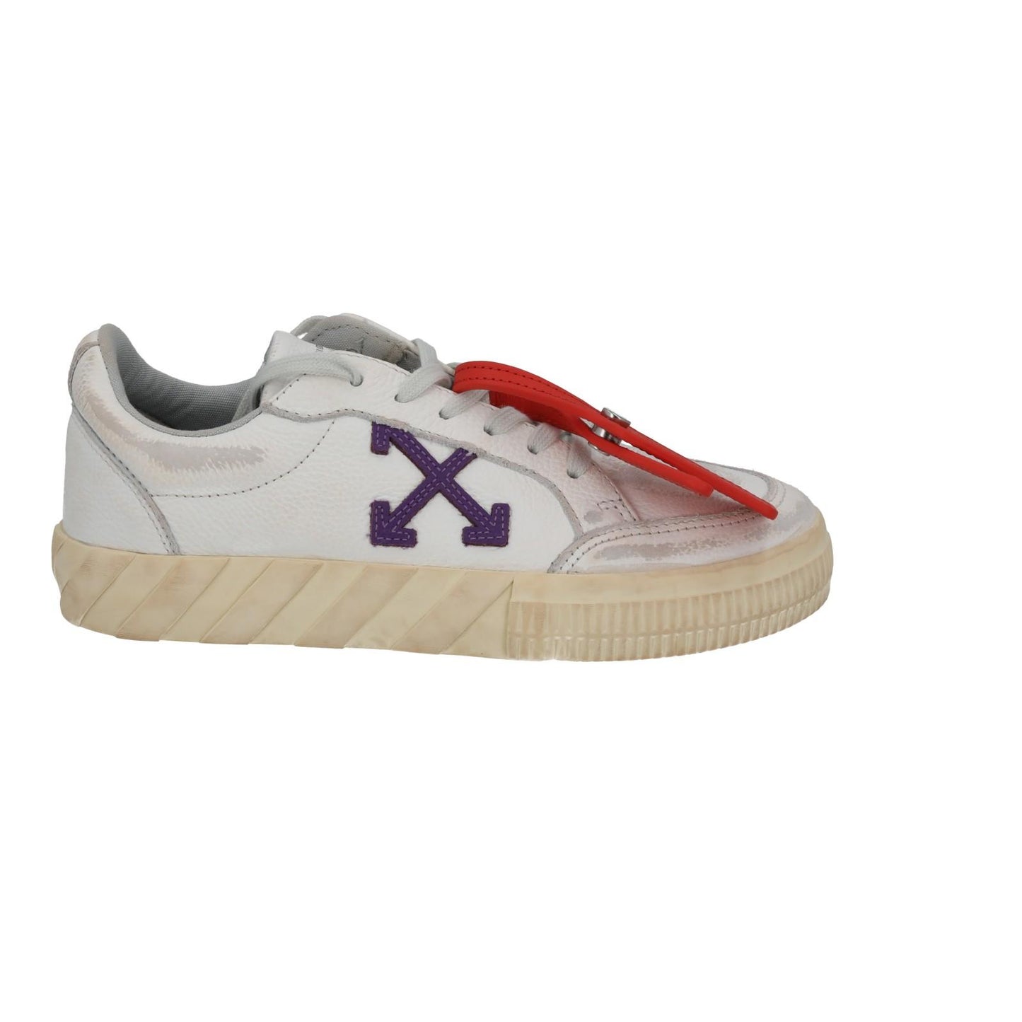 OFF WHITE Trainers Low Vulcanized Distressed White Leather EU36 UK3 NEW RRP440