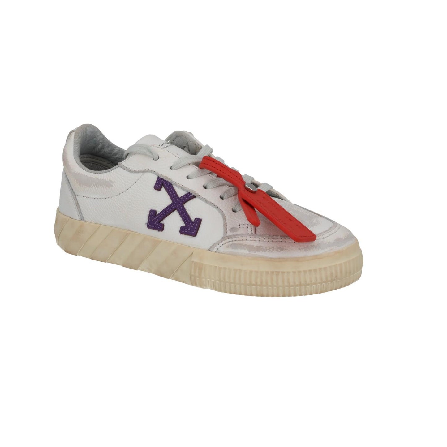 OFF WHITE Trainers Low Vulcanized Distressed White Leather EU36 UK3 NEW RRP440
