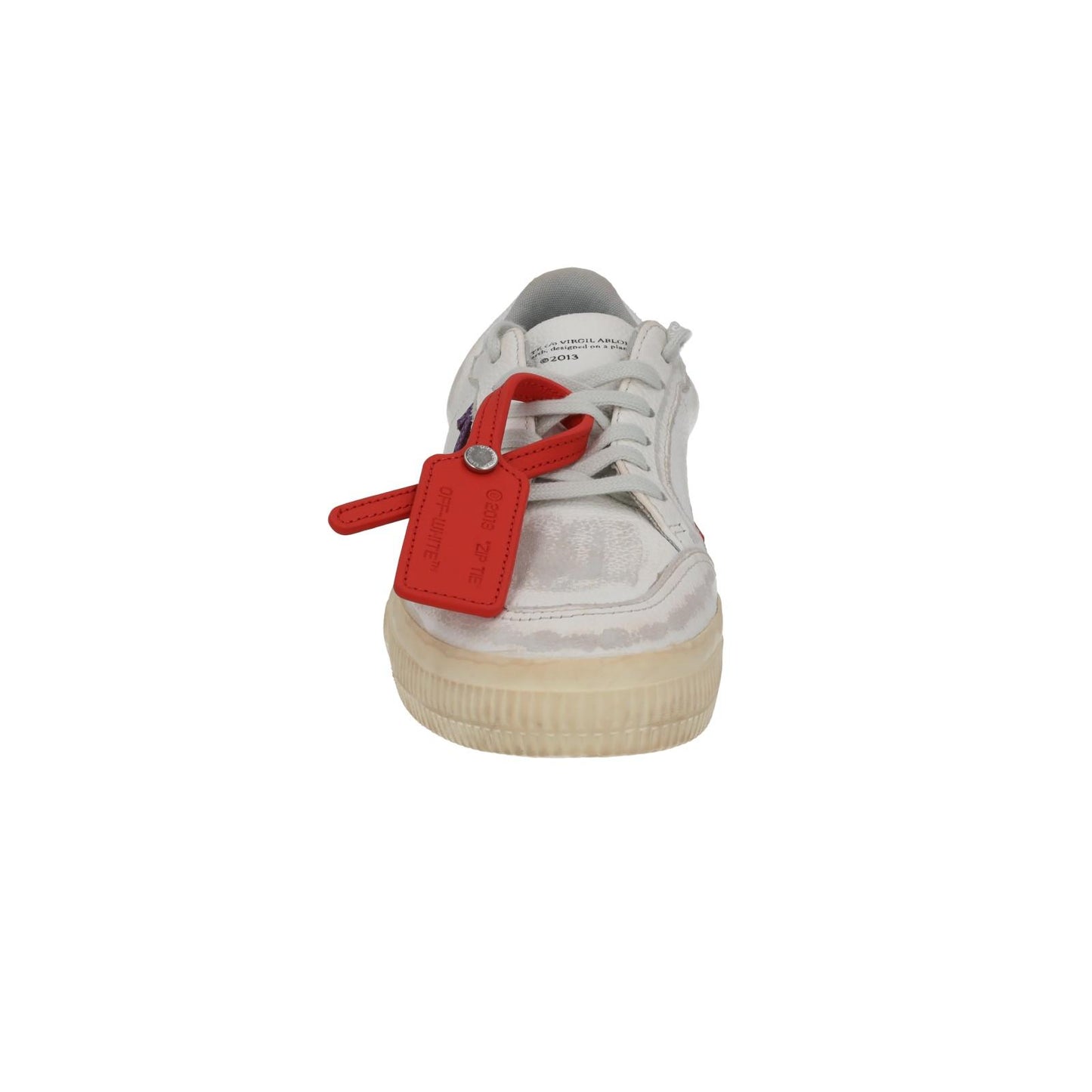 OFF WHITE Trainers Low Vulcanized Distressed White Leather EU36 UK3 NEW RRP440