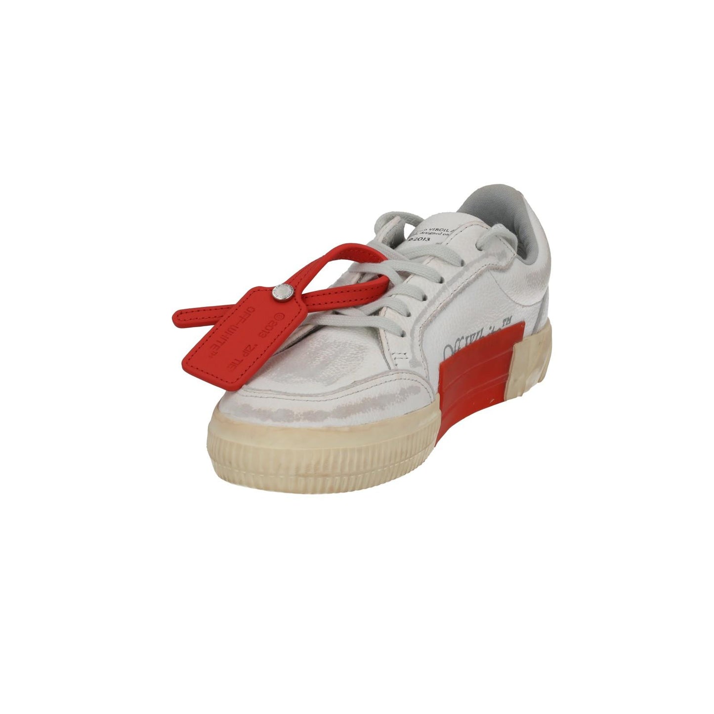 OFF WHITE Trainers Low Vulcanized Distressed White Leather EU36 UK3 NEW RRP440