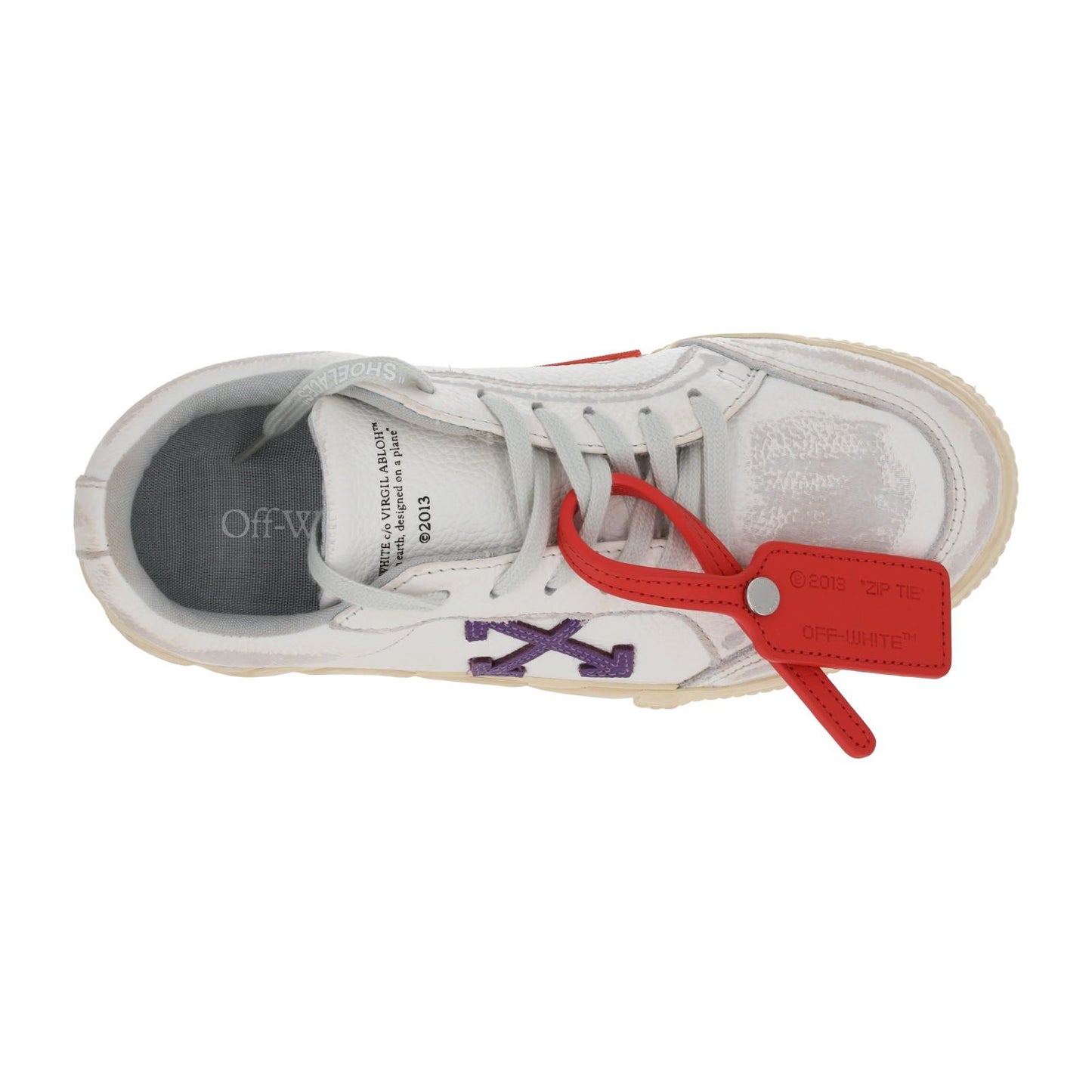 OFF WHITE Trainers Low Vulcanized Distressed White Leather EU36 UK3 NEW RRP440