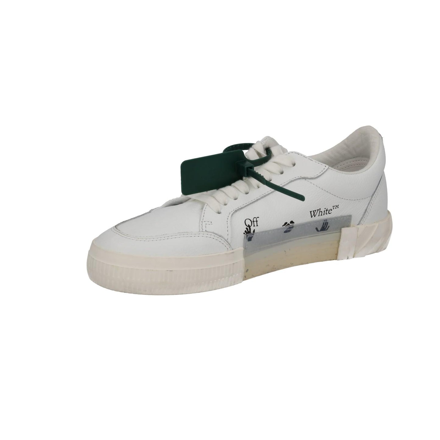 OFF WHITE Trainers Low Vulcanized Lace Up Sneakers White IT41 UK7 NEW RRP390