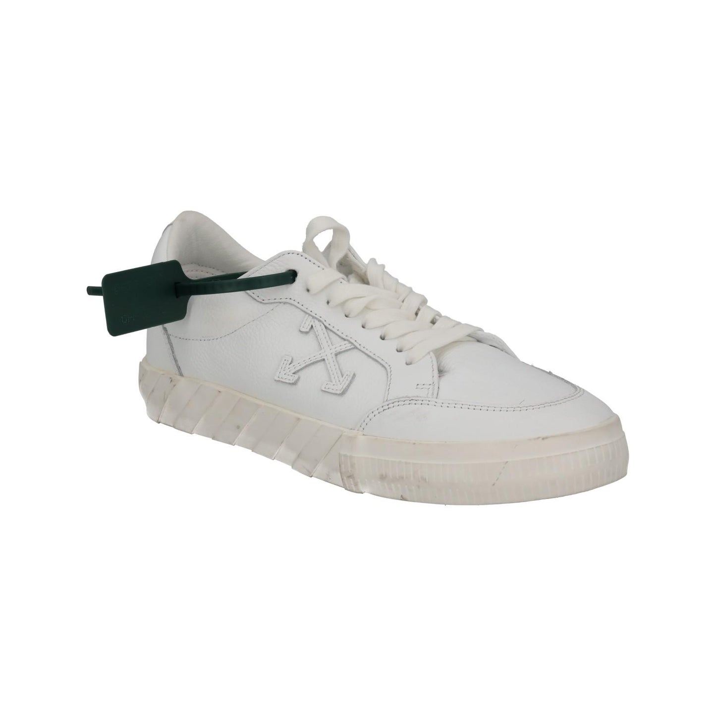 OFF WHITE Trainers Low Vulcanized Lace Up Sneakers White UK7 NEW RRP390