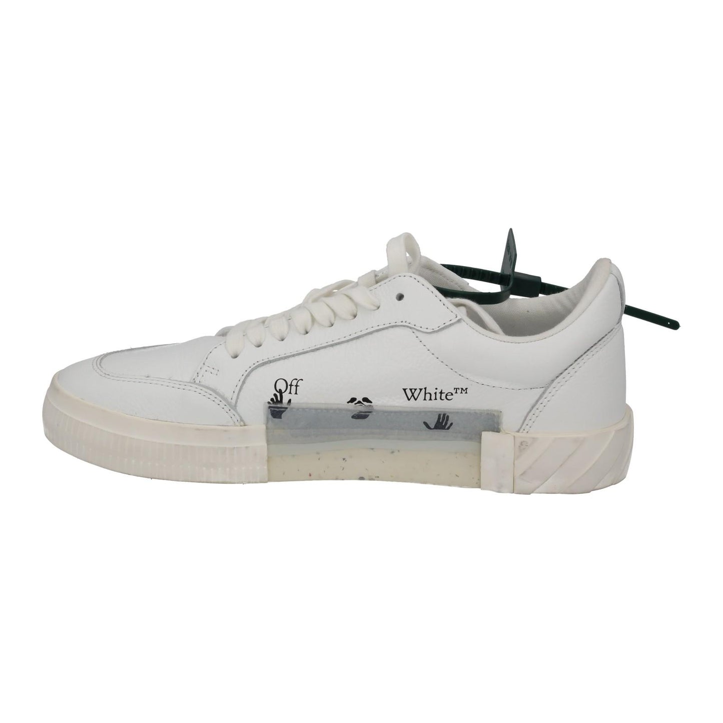 OFF WHITE Trainers Low Vulcanized Lace Up Sneakers White UK7 NEW RRP390