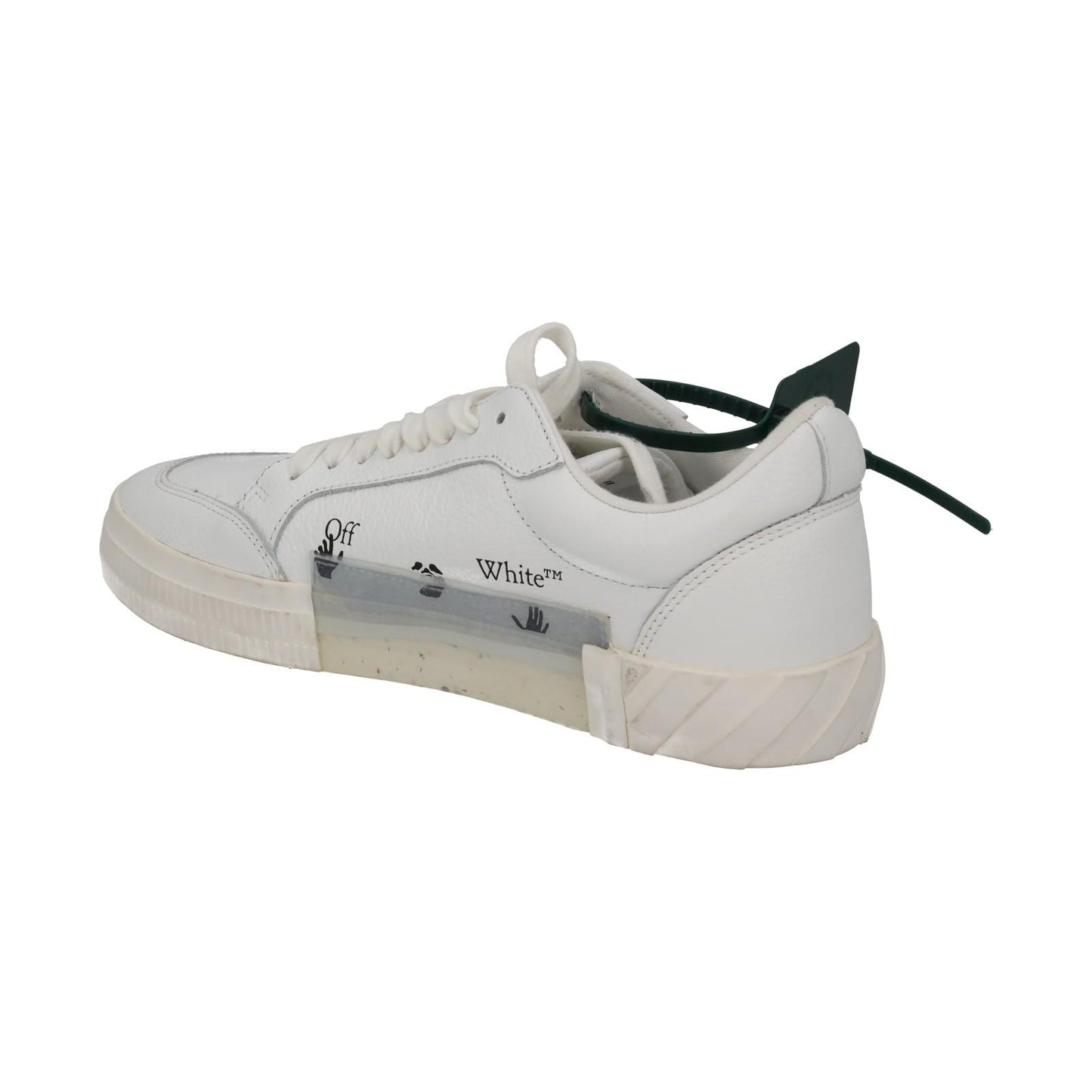 OFF WHITE Trainers Low Vulcanized Lace Up Sneakers White UK7 NEW RRP390