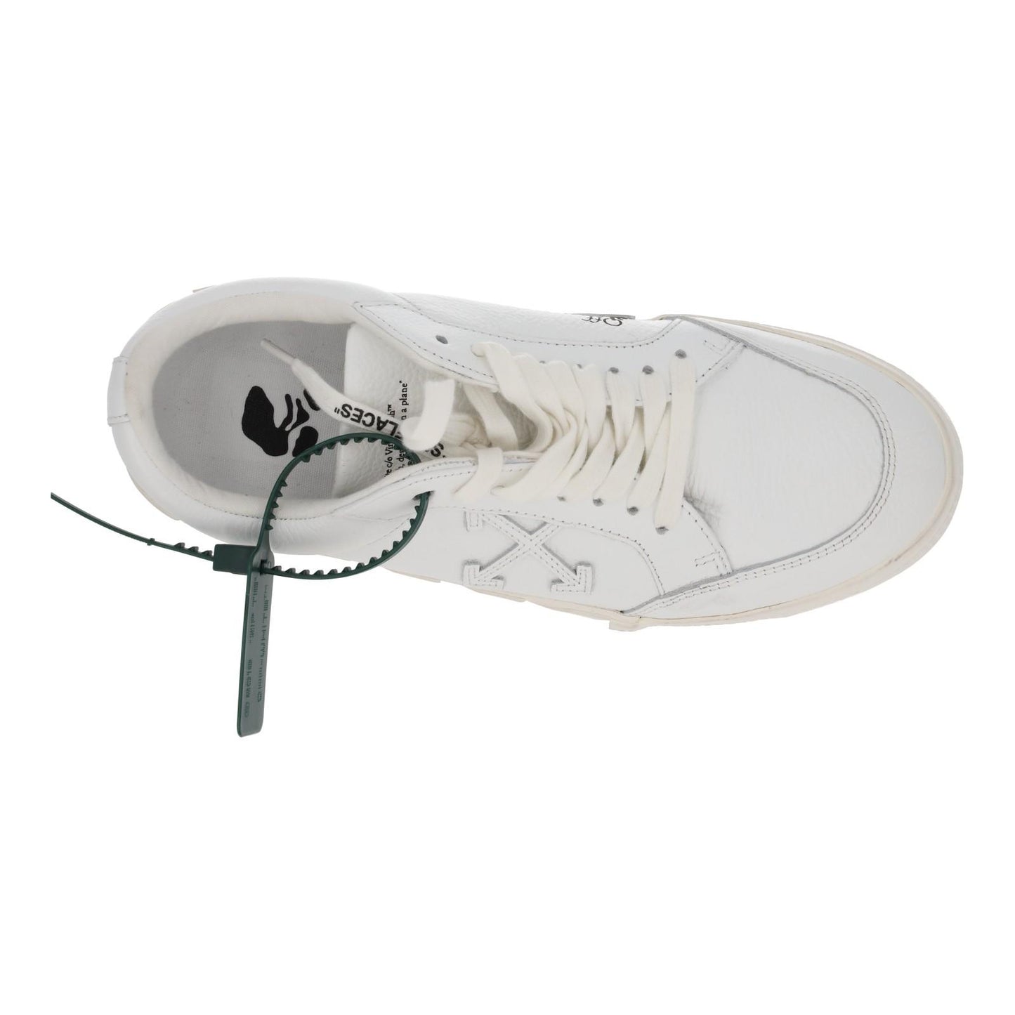 OFF WHITE Trainers Low Vulcanized Lace Up Sneakers White UK7 NEW RRP390