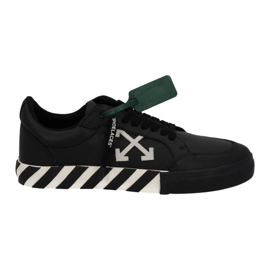 OFF WHITE Trainers Low Vulcanized Lace Black White Leather IT44 UK10 NEW RRP365