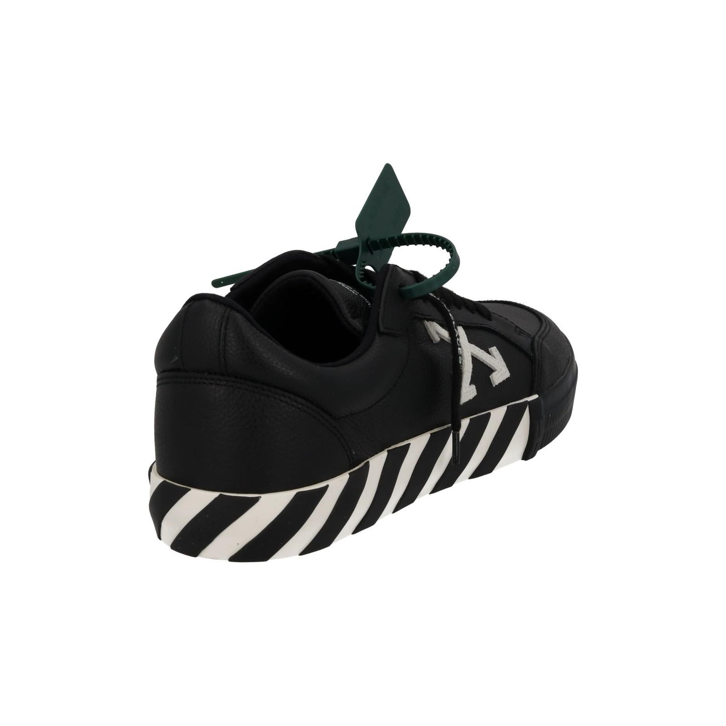 OFF WHITE Trainers Low Vulcanized Lace Black White Leather IT44 UK10 NEW RRP365