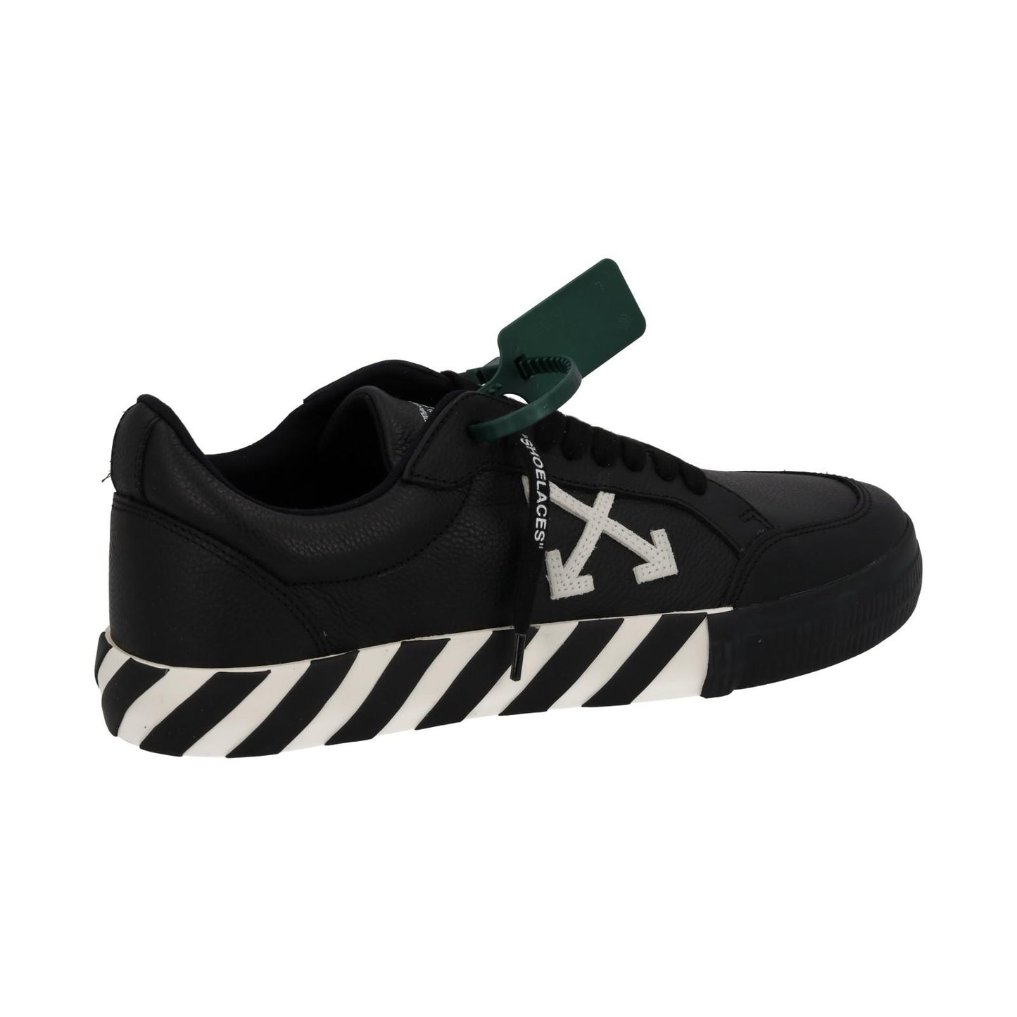 OFF WHITE Trainers Low Vulcanized Lace Black White Leather IT44 UK10 NEW RRP365