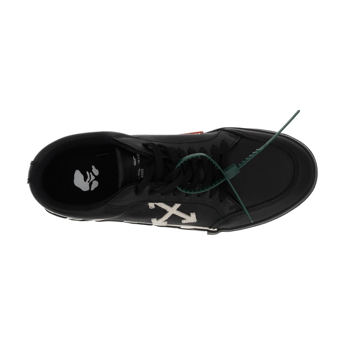 OFF WHITE Trainers Low Vulcanized Lace Up Black White Leather UK10 NEW RRP365