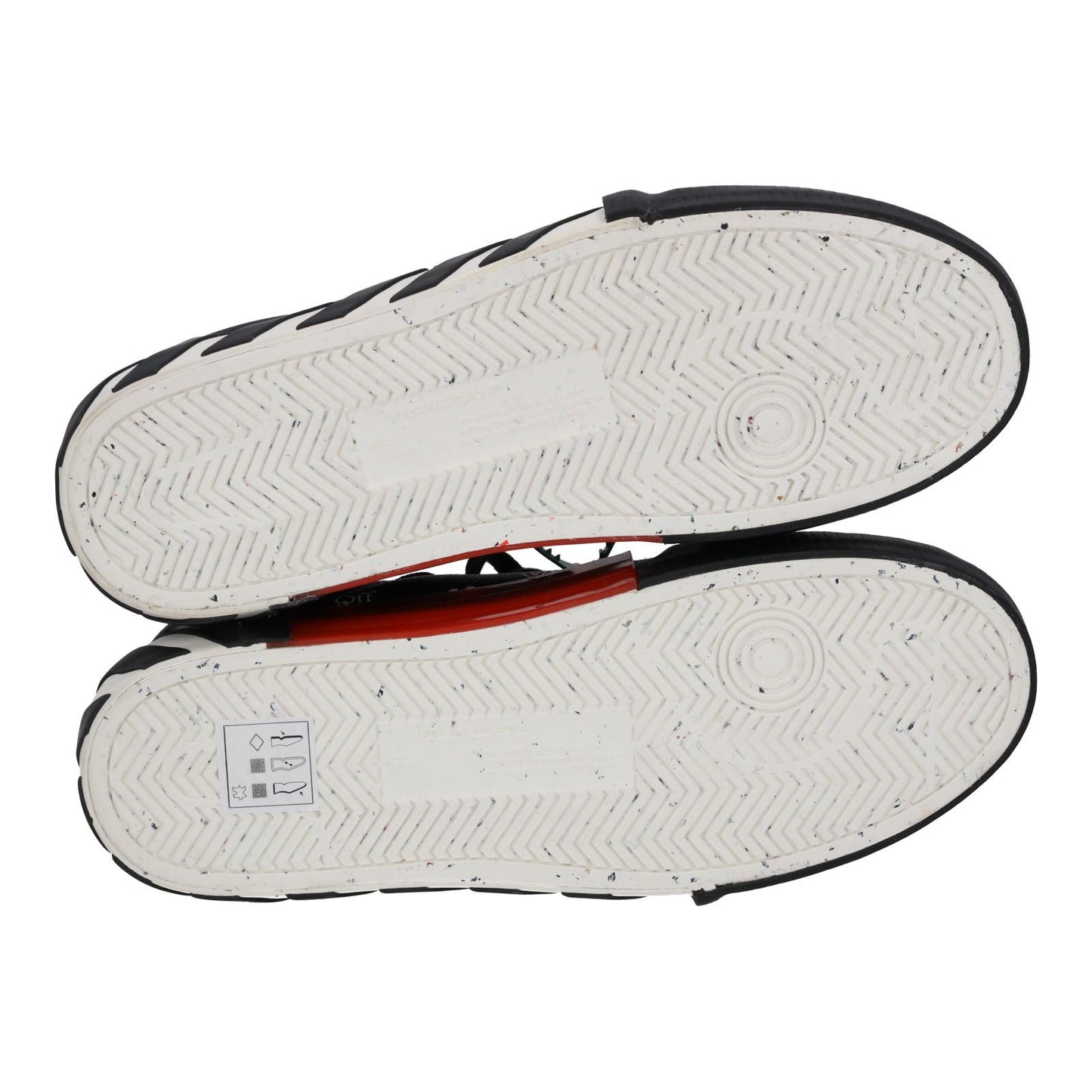 OFF WHITE Trainers Low Vulcanized Lace Up Black White Leather UK10 NEW RRP365