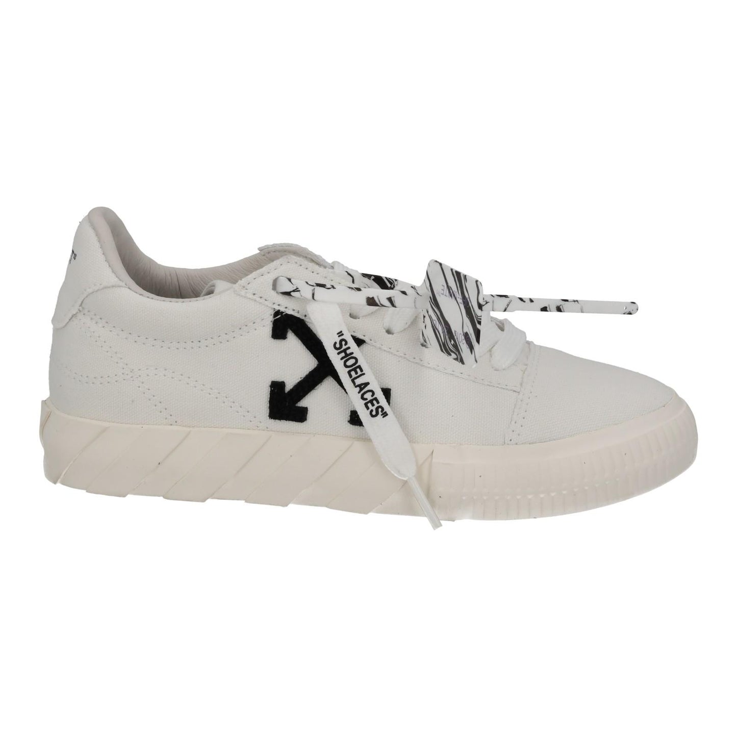 OFF WHITE Trainers Low Vulcanized Eco Canvas White Black EU35 UK2 NEW RRP245