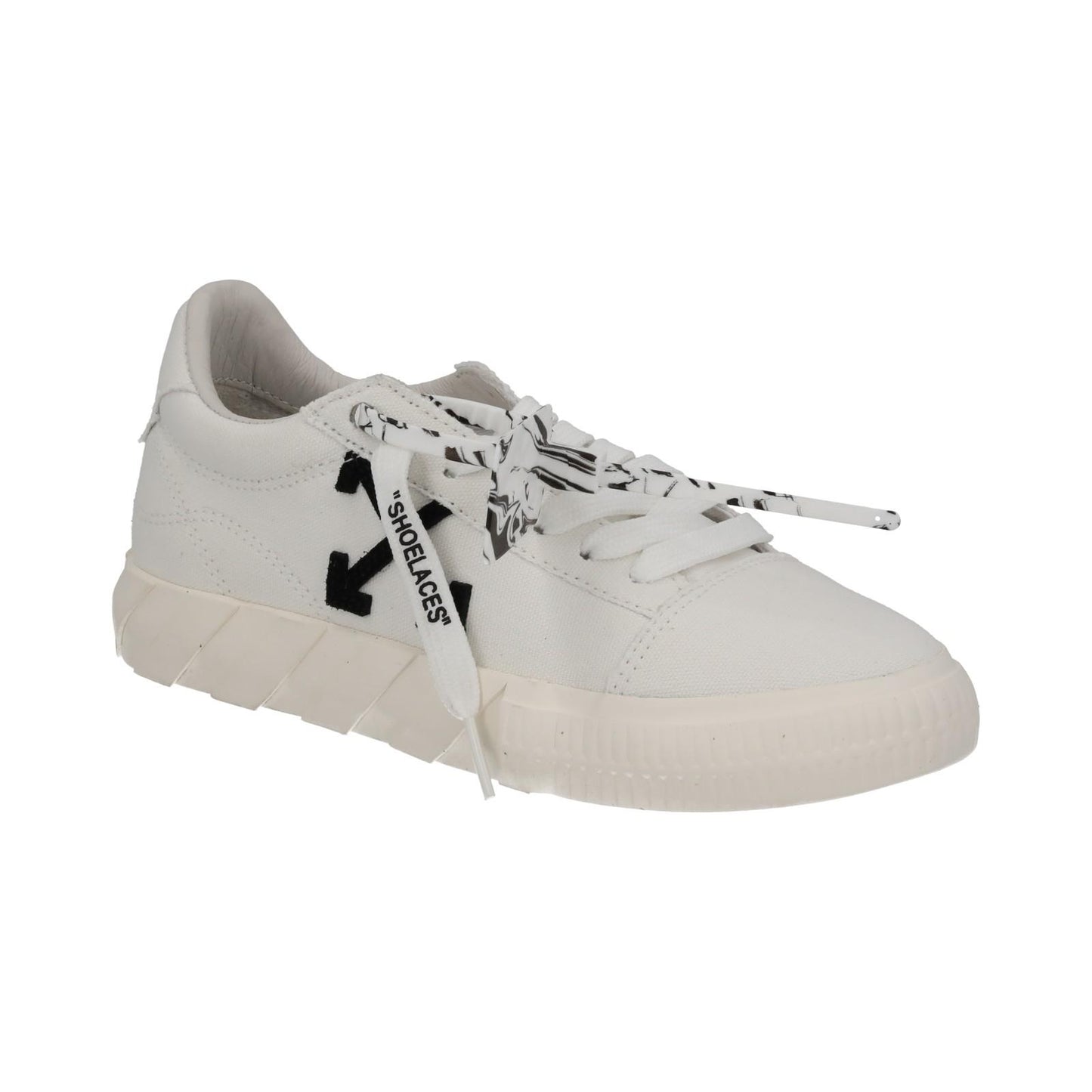 OFF WHITE Trainers Low Vulcanized Eco Canvas White Black EU35 UK2 NEW RRP245