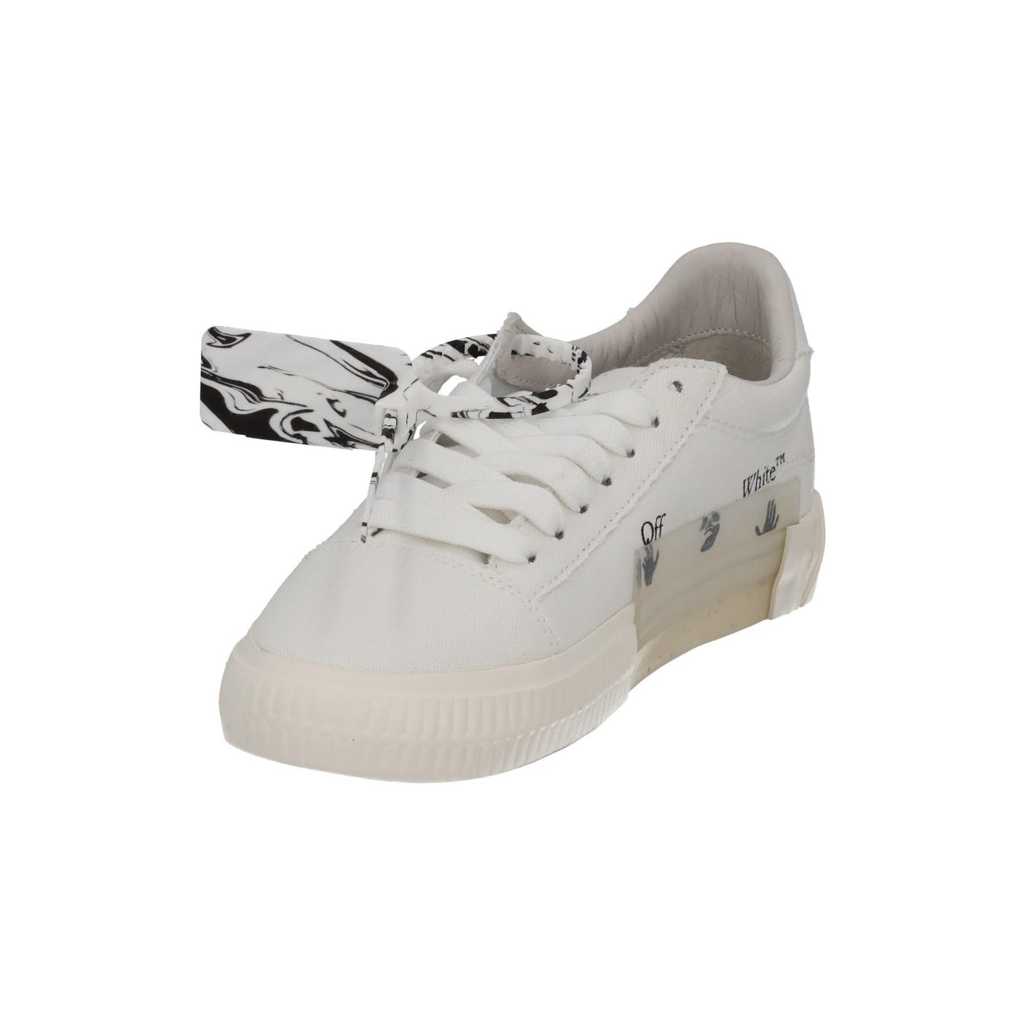 OFF WHITE Trainers Low Vulcanized Eco Canvas White Black EU35 UK2 NEW RRP245