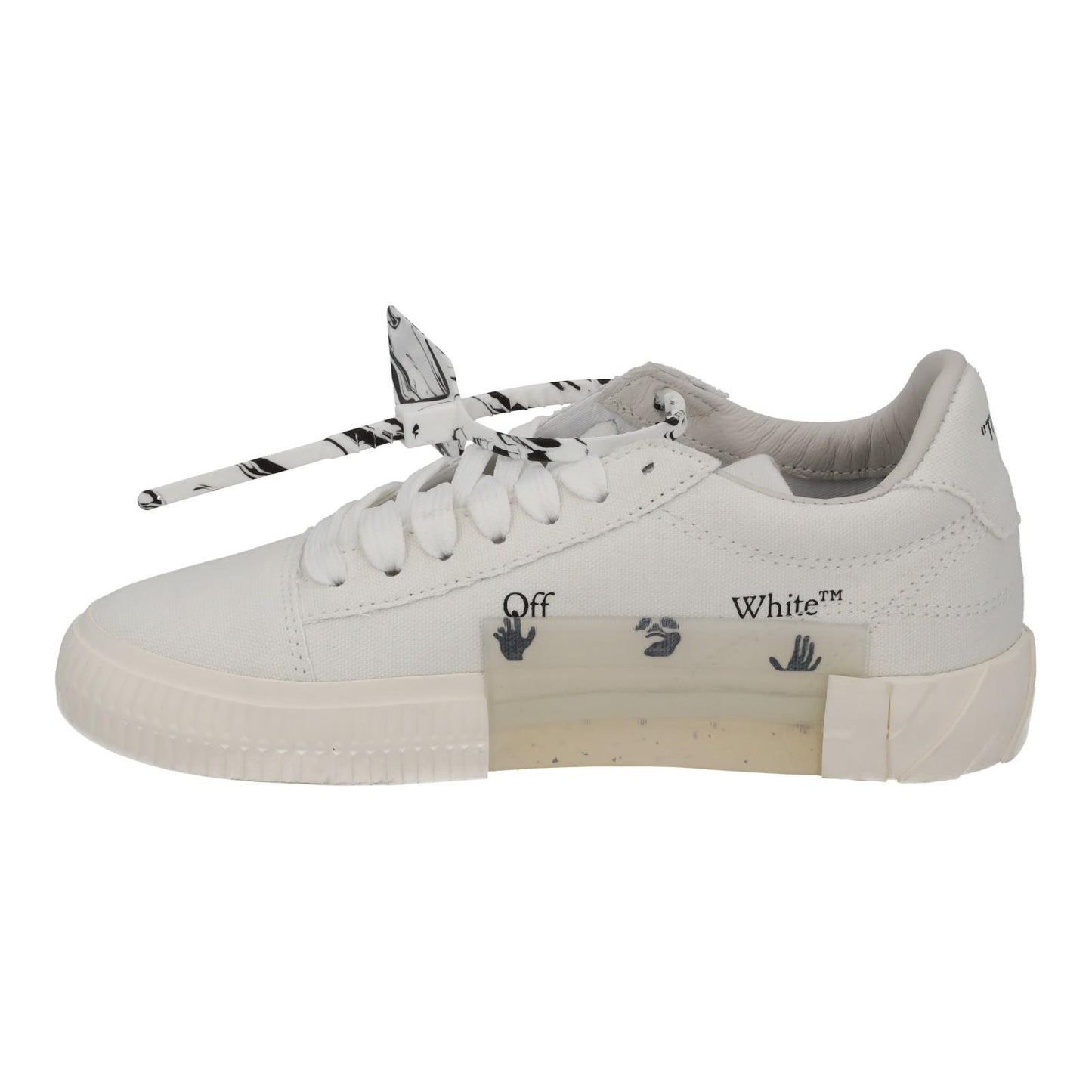 OFF WHITE Trainers Low Vulcanized Eco Canvas White Black EU35 UK2 NEW RRP245