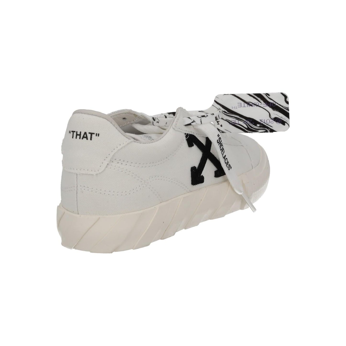 OFF WHITE Trainers Low Vulcanized Eco Canvas White Black EU35 UK2 NEW RRP245
