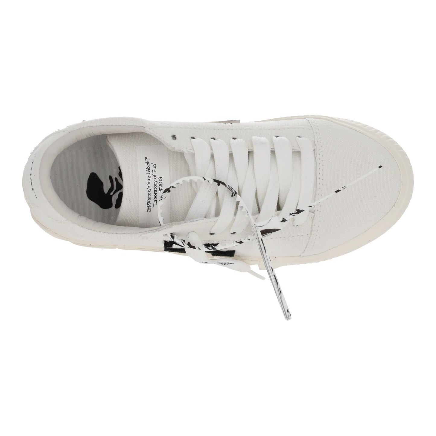OFF WHITE Trainers Low Vulcanized Eco Canvas White Black EU35 UK2 NEW RRP245