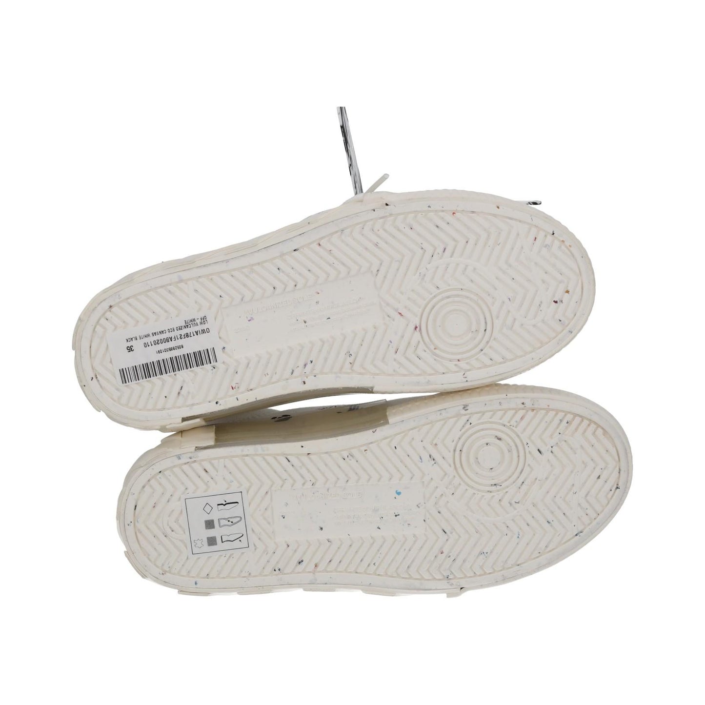 OFF WHITE Trainers Low Vulcanized Eco Canvas White Black EU35 UK2 NEW RRP245