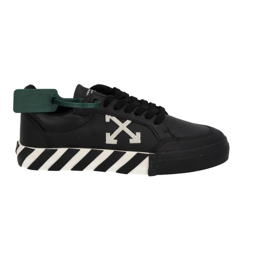 OFF WHITE Trainers Low Vulcanized Lace Black White Leather IT40 UK6 NEW RRP365