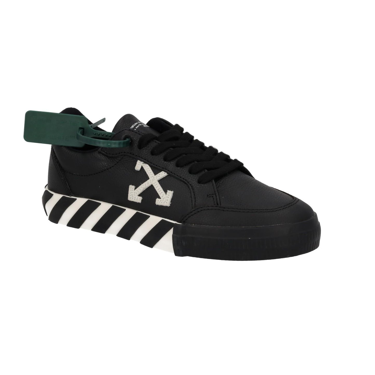 OFF WHITE Trainers Low Vulcanized Lace Black White Leather IT40 UK6 NEW RRP365