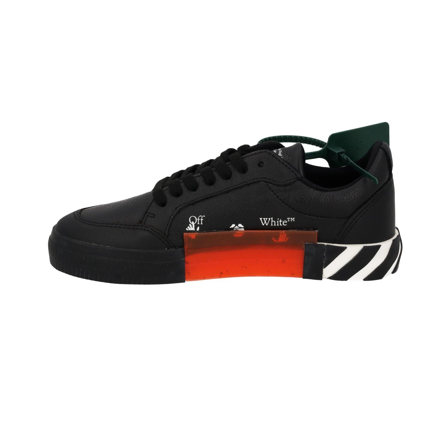 OFF WHITE Trainers Low Vulcanized Lace Black White Leather IT40 UK6 NEW RRP365