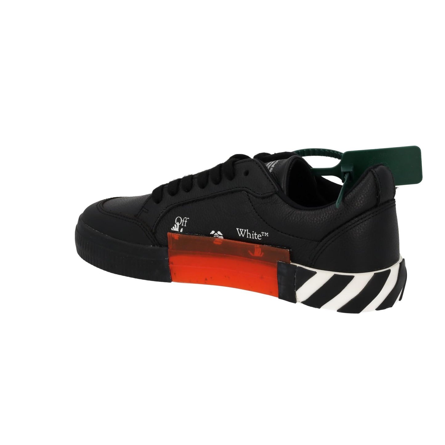 OFF WHITE Trainers Low Vulcanized Lace Black White Leather IT40 UK6 NEW RRP365