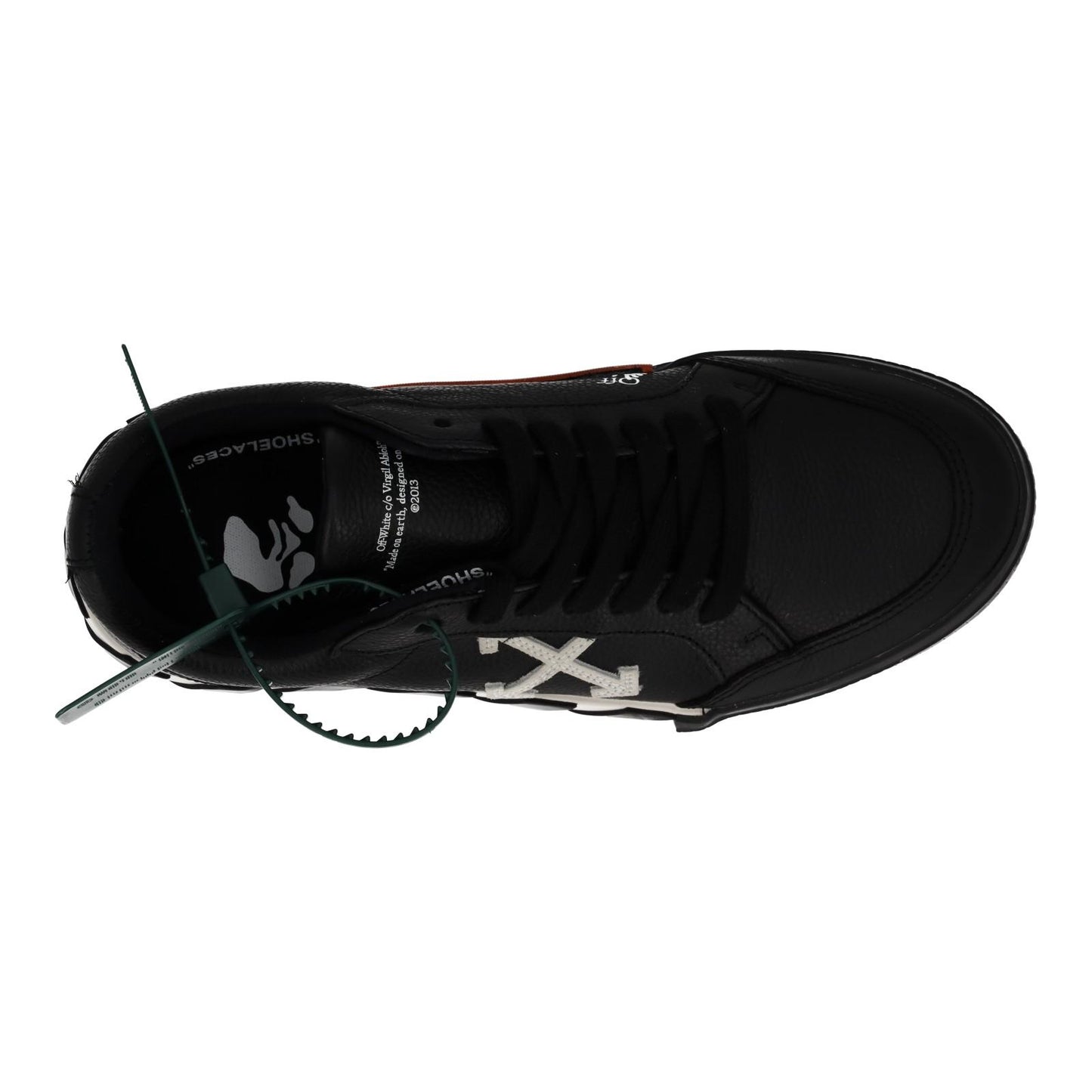 OFF WHITE Trainers Low Vulcanized Lace Black White Leather IT40 UK6 NEW RRP365