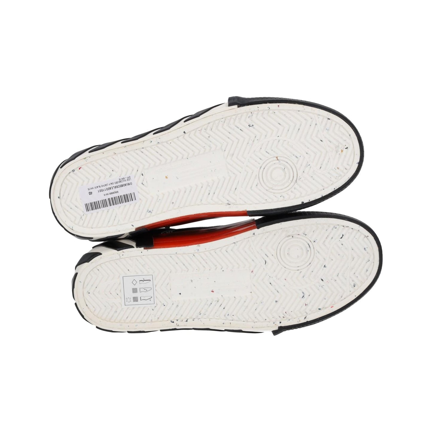 OFF WHITE Trainers Low Vulcanized Lace Black White Leather IT40 UK6 NEW RRP365