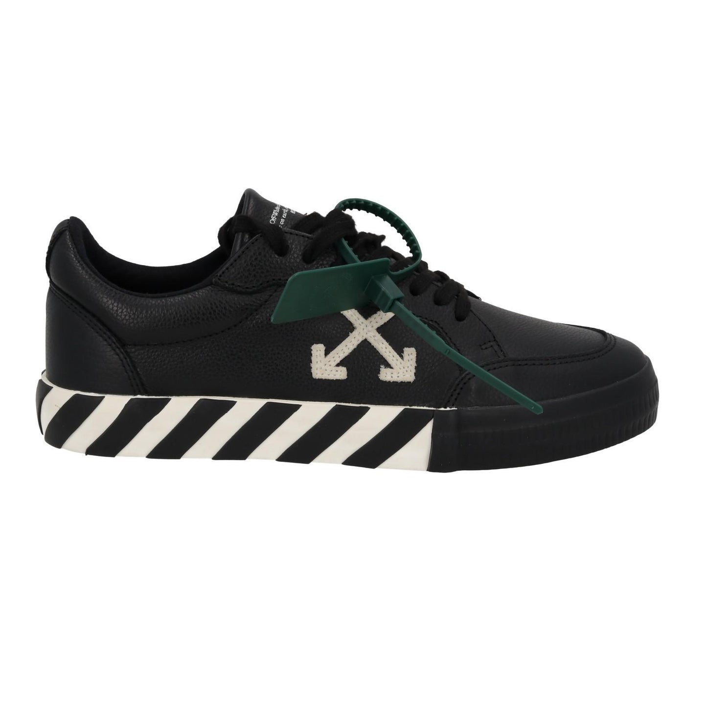 OFF WHITE Trainers Low Vulcanized Lace Black White Leather IT42 UK8 NEW RRP365