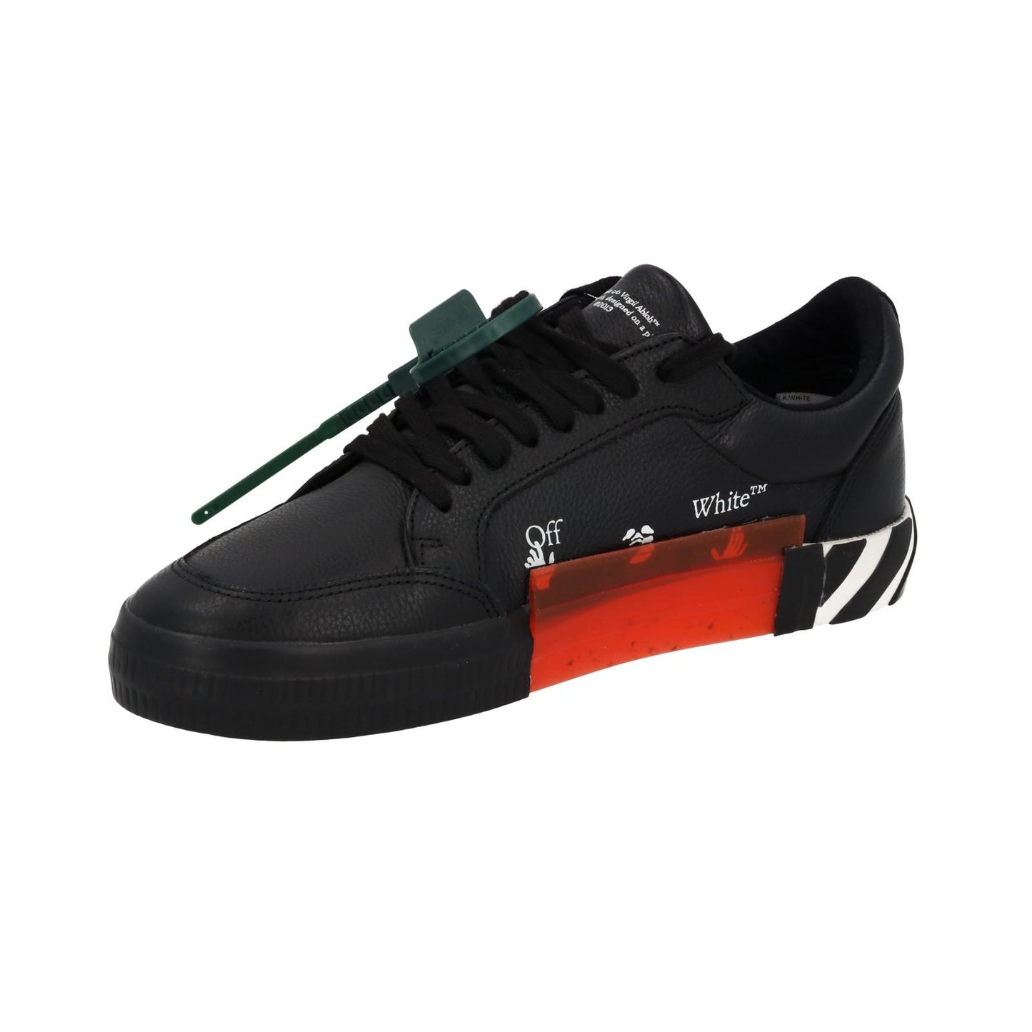 OFF WHITE Trainers Low Vulcanized Lace Black White Leather IT42 UK8 NEW RRP365